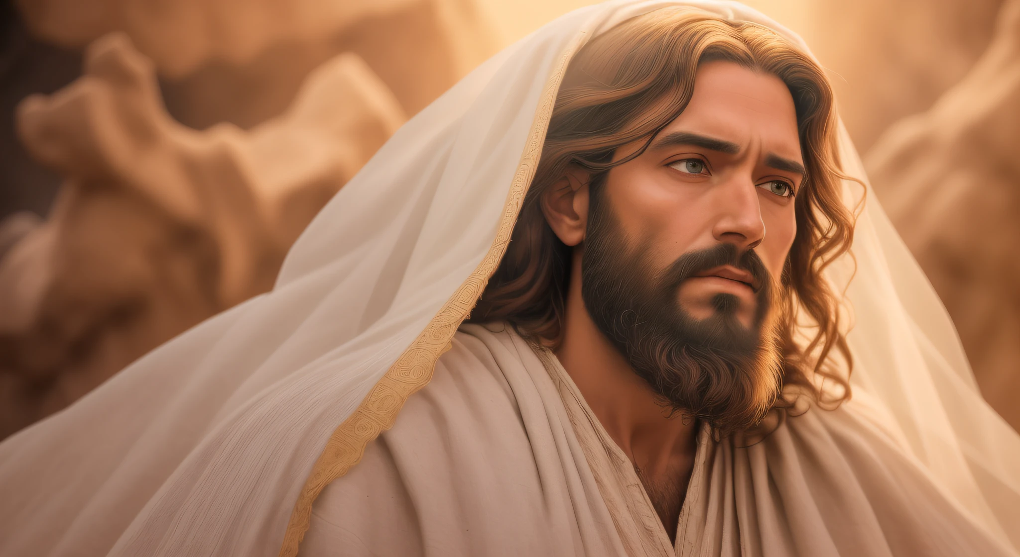 Arfed image of a man with beard and veil, Retrato de Jesus Cristo, Jesus Cristo, jesus of nazareth, Jesus, O Senhor e Salvador, rosto de Jesus, Detalhe 8k, 8 k detalhe, Directed by: Kurt Roesch, Detalhe 4K, Detalhe 4k, Greg Olsen, Vestido como Jesus Cristo, Directed by: Juan O'Gorman