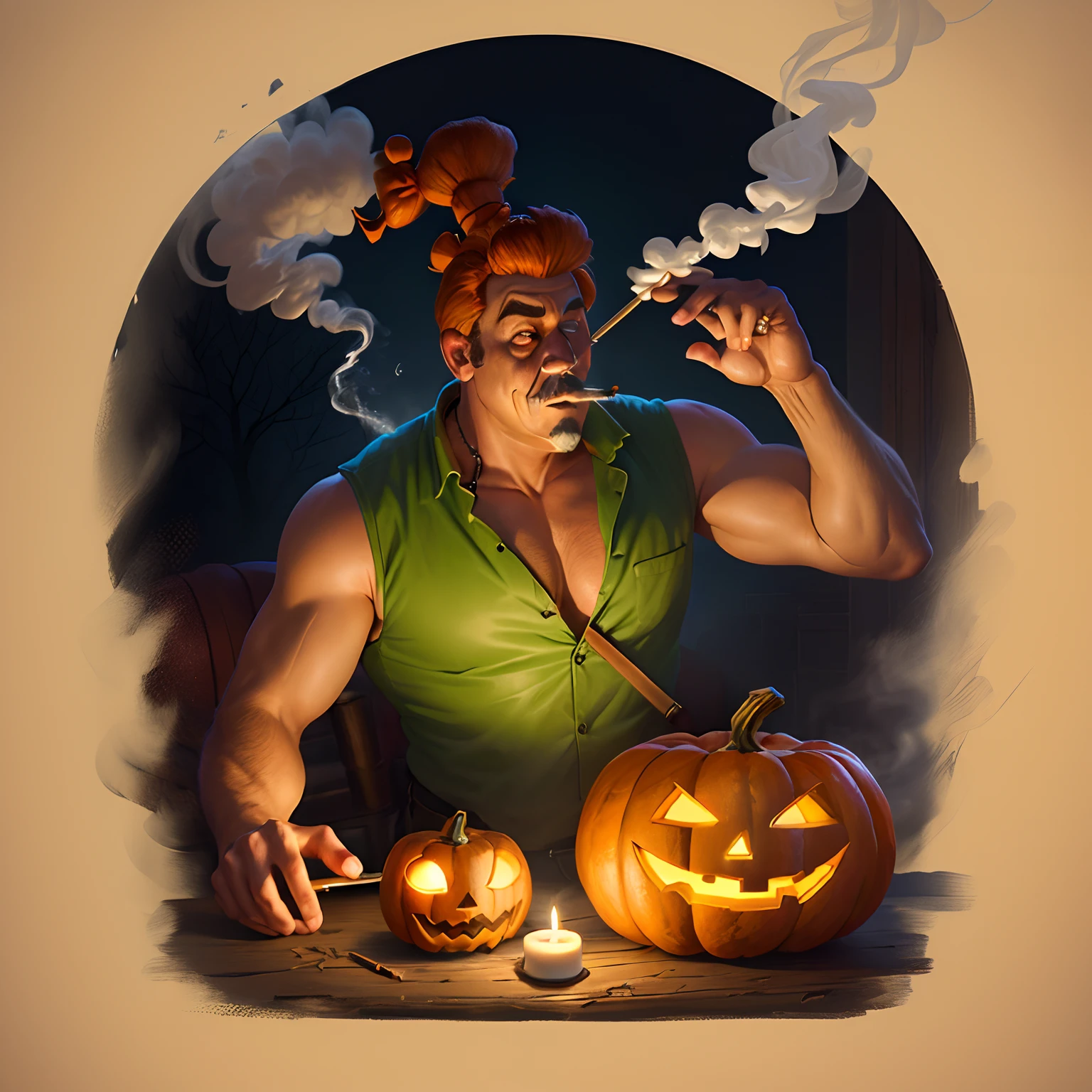 Halloween Fred Flintstone smoking dabs