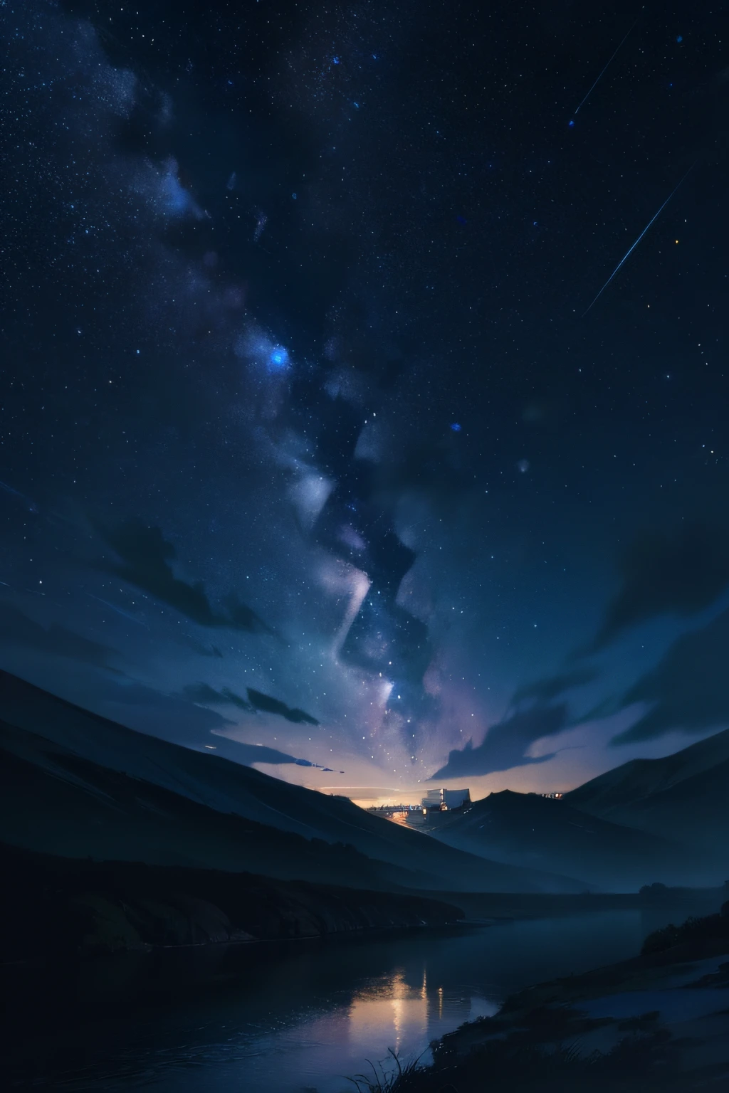 DARK STARRY SKY LANDSCAPE