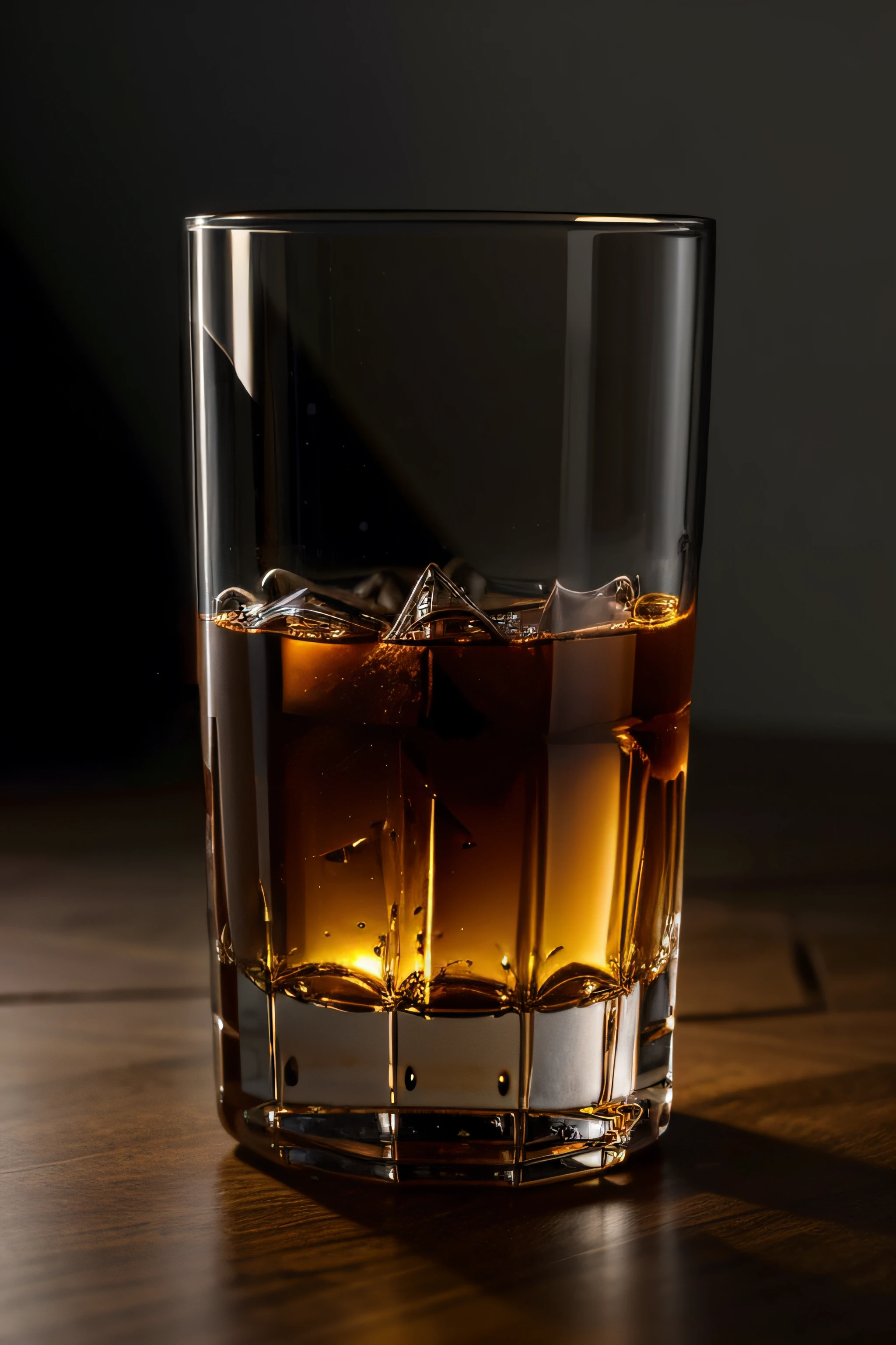 copo wisky, ultra realista, destacada, fundo claro, realismo total, tons de cor forte. Contraste. Iluminado