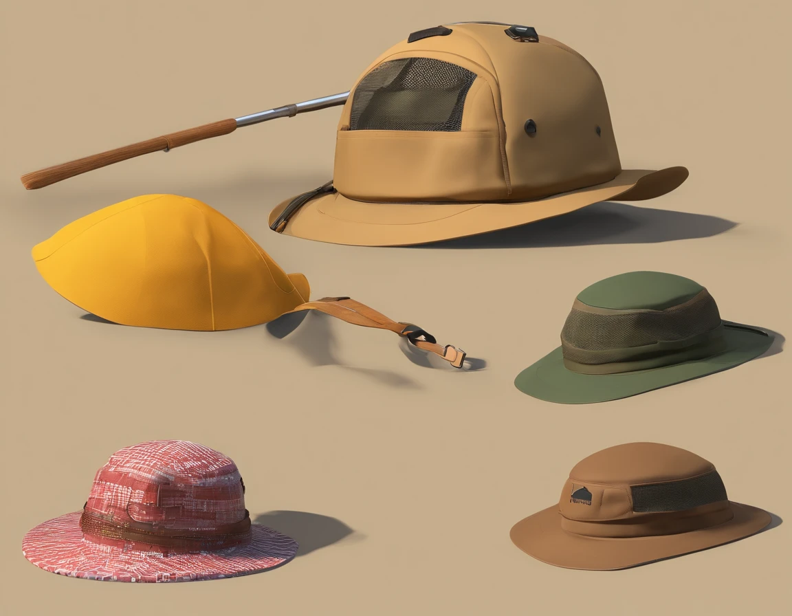 Cria um Macho Khaki Color Hat Camping Tour