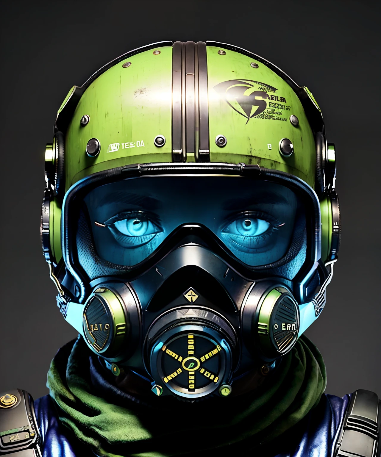 (La mejor calidad,Altas Resoluciones,fotorrealista:1.37),cyberpunk,alto contraste,Personaje urbano,Chernobyl-like atmosphere, Character Portrait with Gas Mask,Detalles de primera calidad,futuristic,Technological,escena nocturna,distopic,Neon lights,Dramatic lighting,Ambiente arenoso,Bright signals,Decadencia urbana,Calles llenas de humo,cybernetic enhancements,foco nítido,Elementos industriales,Obsesionante,post-apocalyptic,Orientado a los detalles,Texturas impresionantes,metallic surfaces,paisaje urbano,rascacielos altos,sombras oscuras,epic composition,nervioso,Kinematic,Antecedentes detallados,colores vibrantes,Ominous mood. Herramientas y armamento avanzados,texturas grunge,s