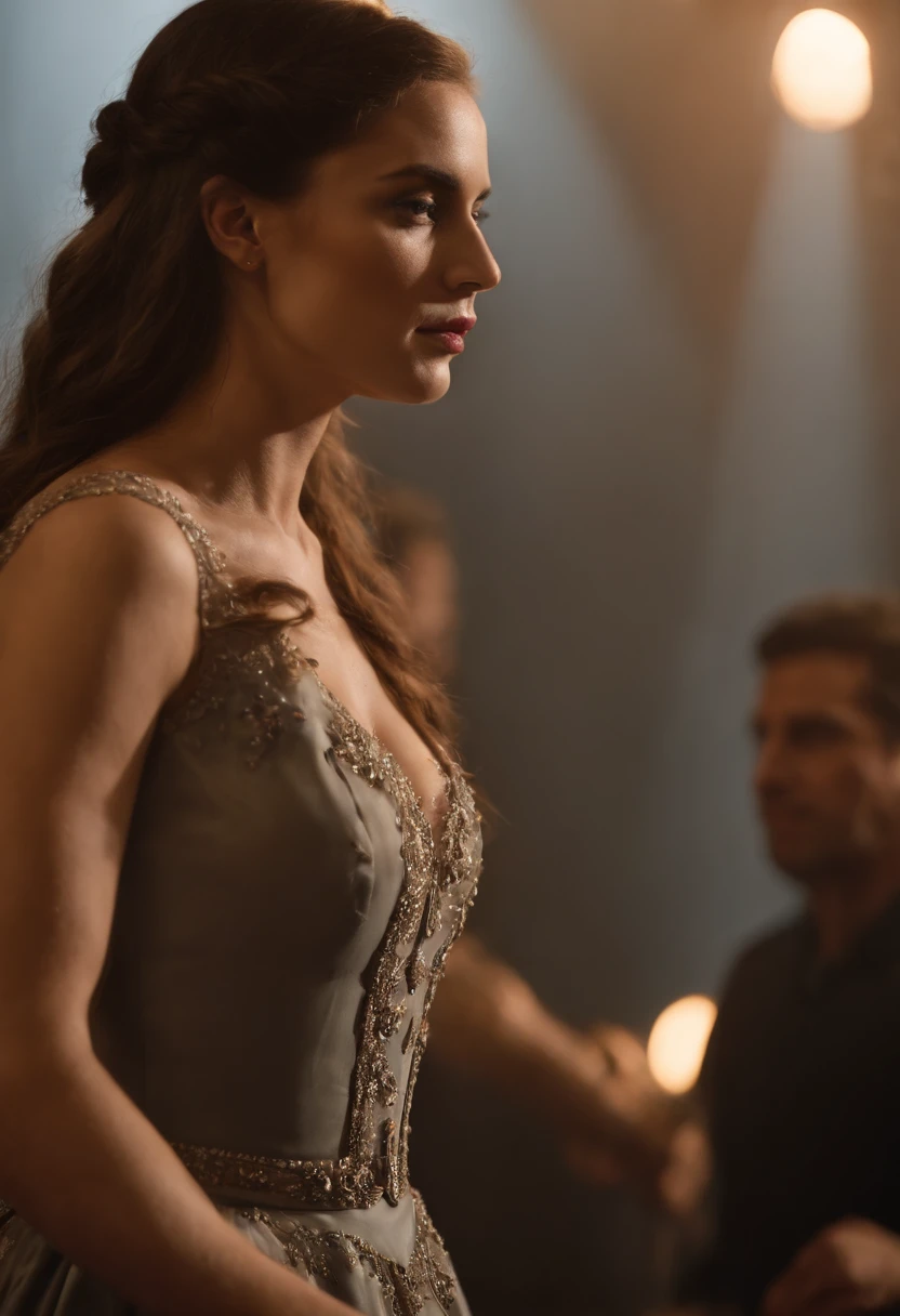 Giselle aespa em um show de rock cabelos pretos vermelhos nas pontas