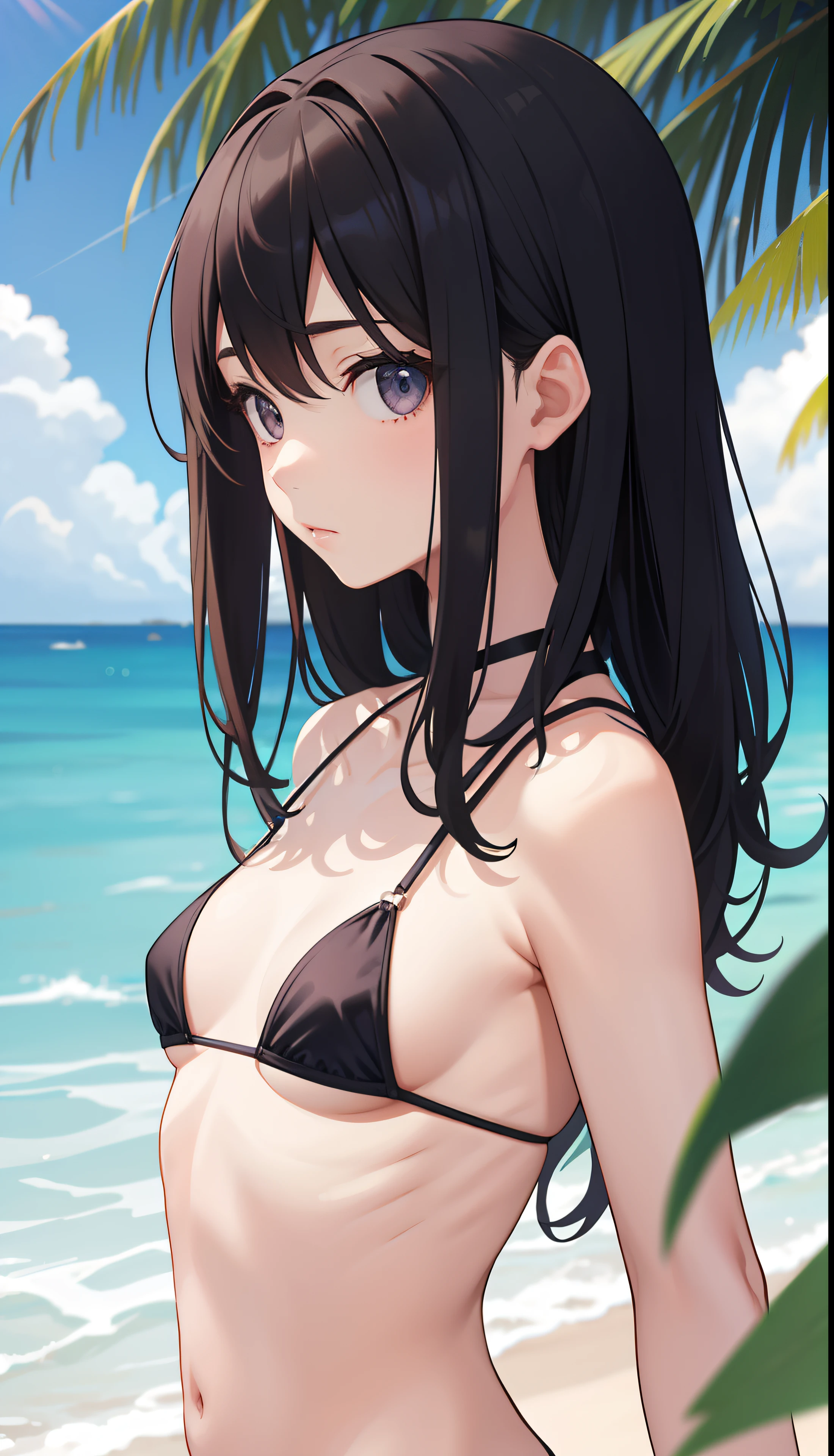 1girl in、AS-Adult、 bikini、 micro bikini、(small tits)、phkatou, Upper body portrait、