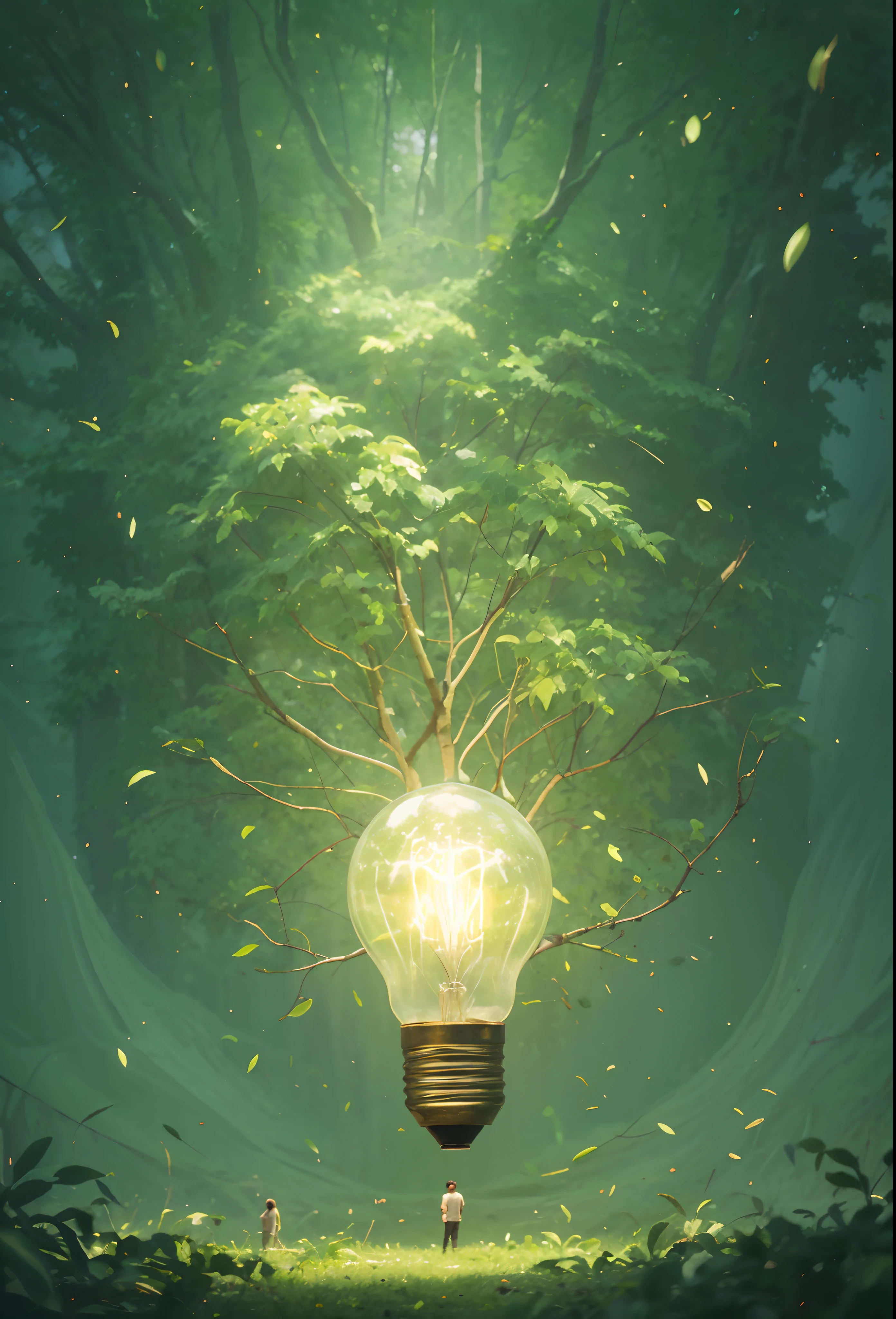 There are bulbs with trees, bulb, Ambiente, bulb, Processamento de fotos, Foto conceitual detalhada, energia verde, creative photo manipulation, Aeroichten, amazing photo, nice image, Artistic photography, Belas fotos, arte ambiental, Von Derek Zabrocchi, Beautiful image, luz suave natural, Von Arthur Tarnowski, sustentabilidade