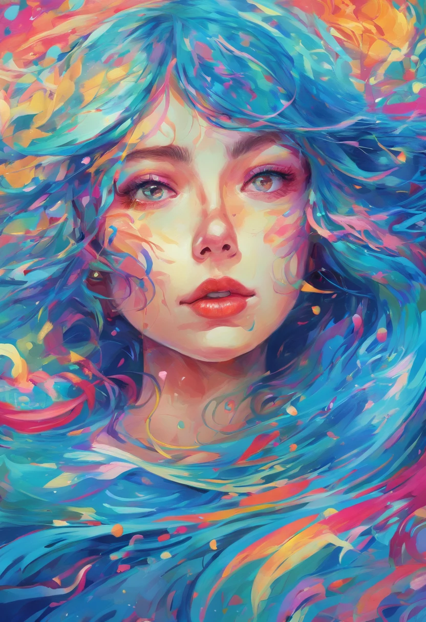 ((top-quality, 8K)), (Realistic), (Face Focus: 1.1), (white and blue: 1.3), Kawaii Girl, Hair fluttering in the wind, Facing to the side, (nudde: 1.1)、D Cup Breasts、