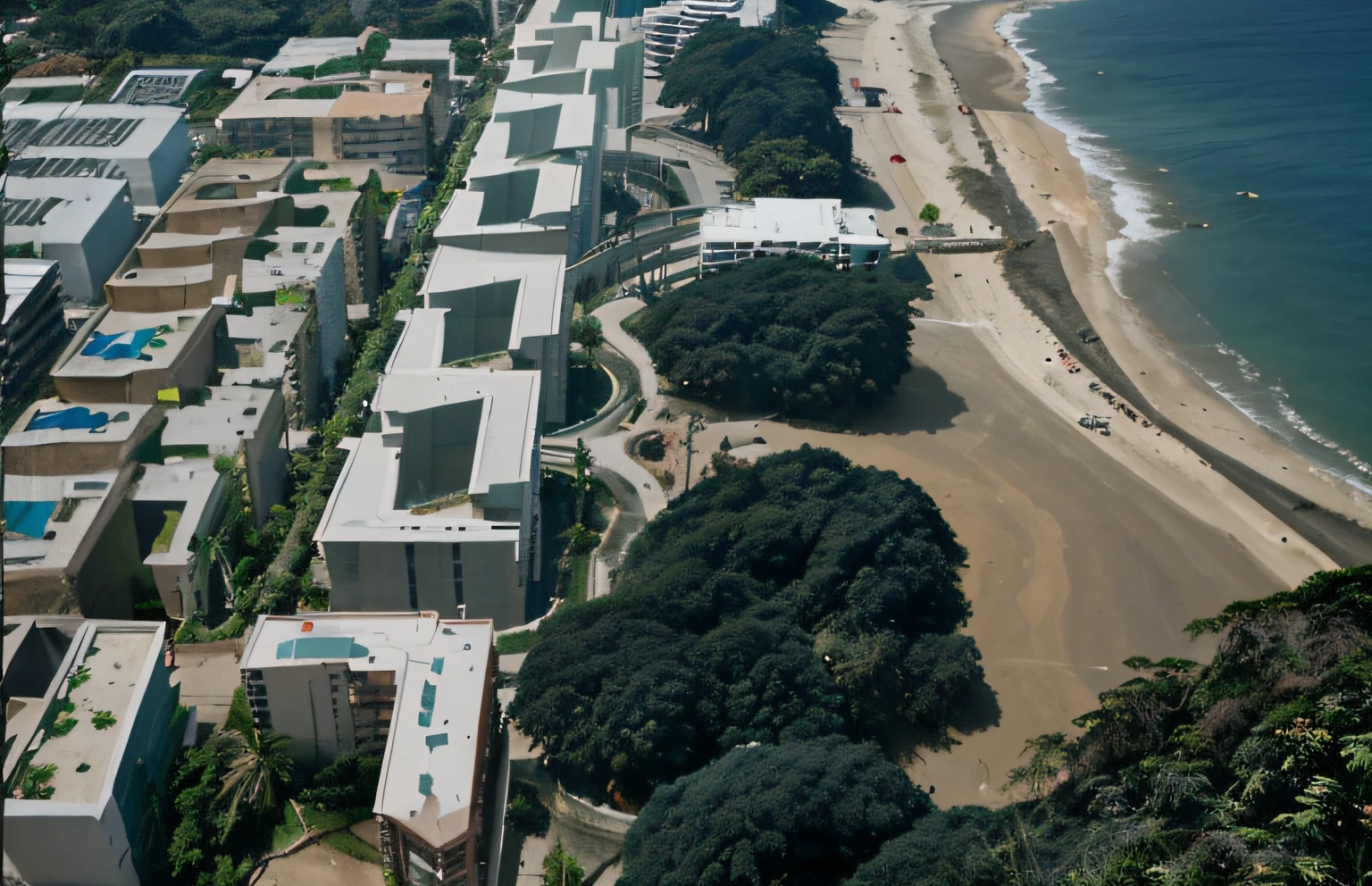 cidade, jardim, constructions, praia, mar