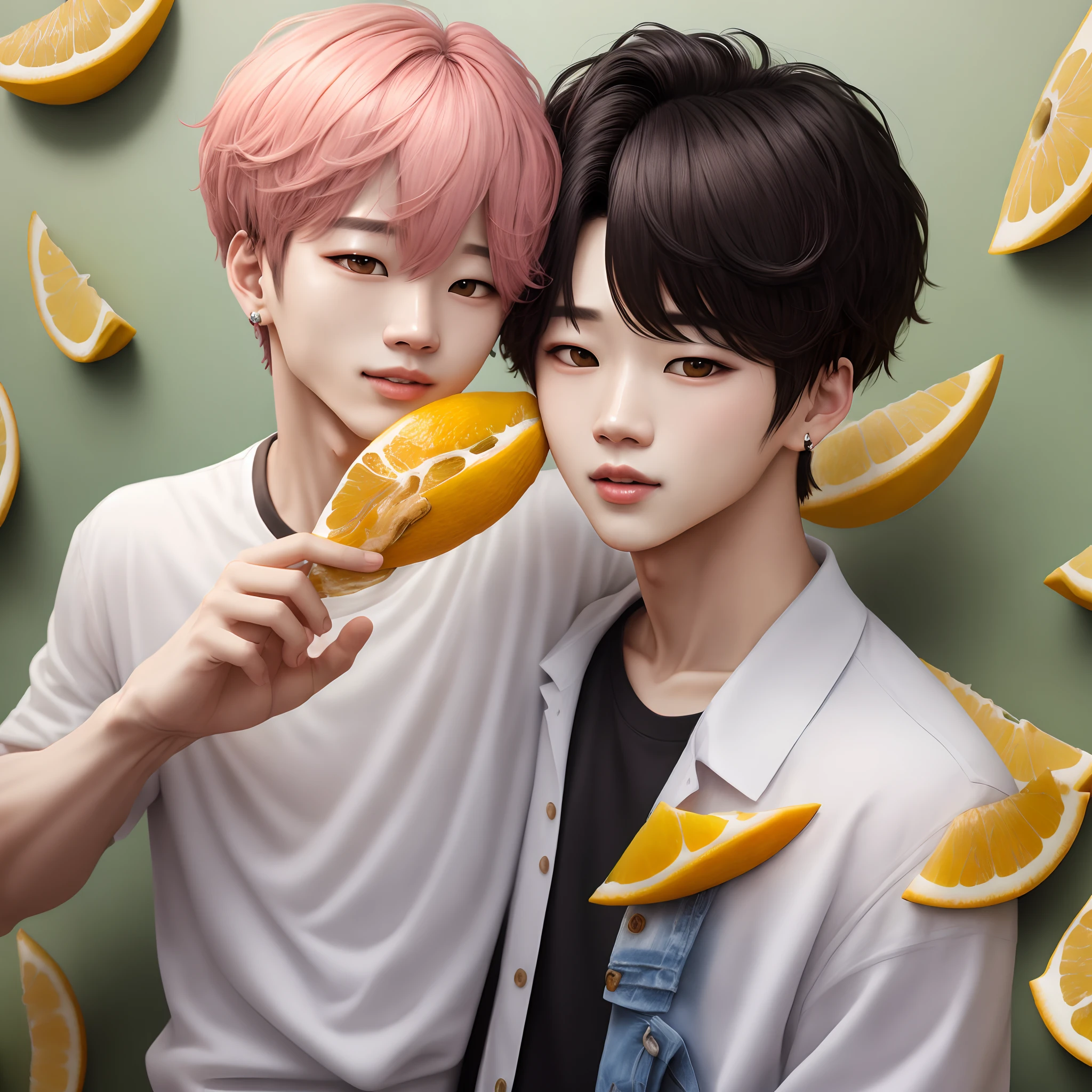 Jimin com cabelo laranja