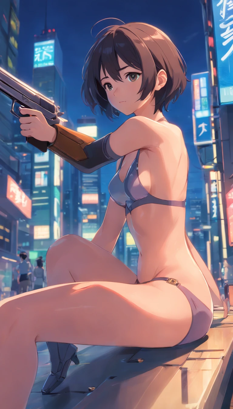 Woman with a Gun,s girl,barechested,fullnude