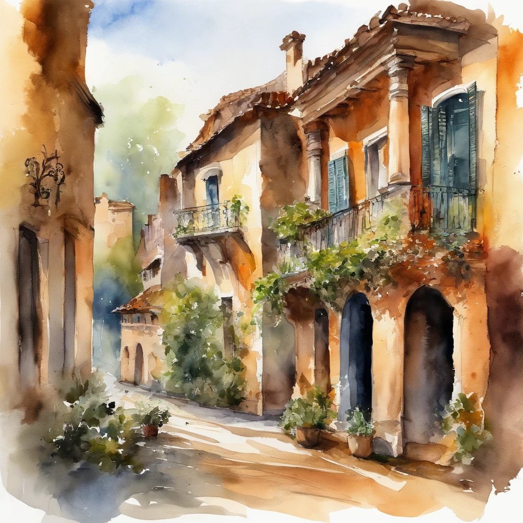 Image of a heritage city, mansions, darker features, with a lot of evident and latent technology