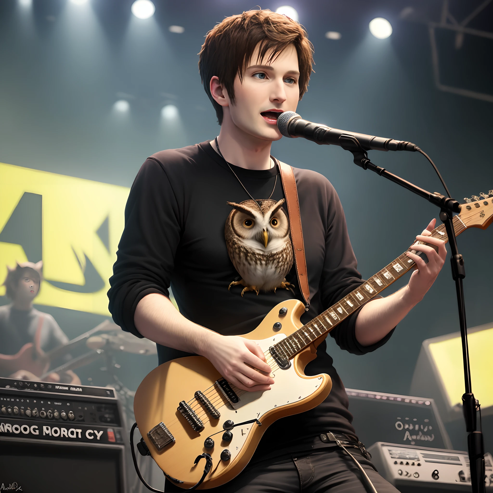 Adam Young de Owl City mostrando sus axilas