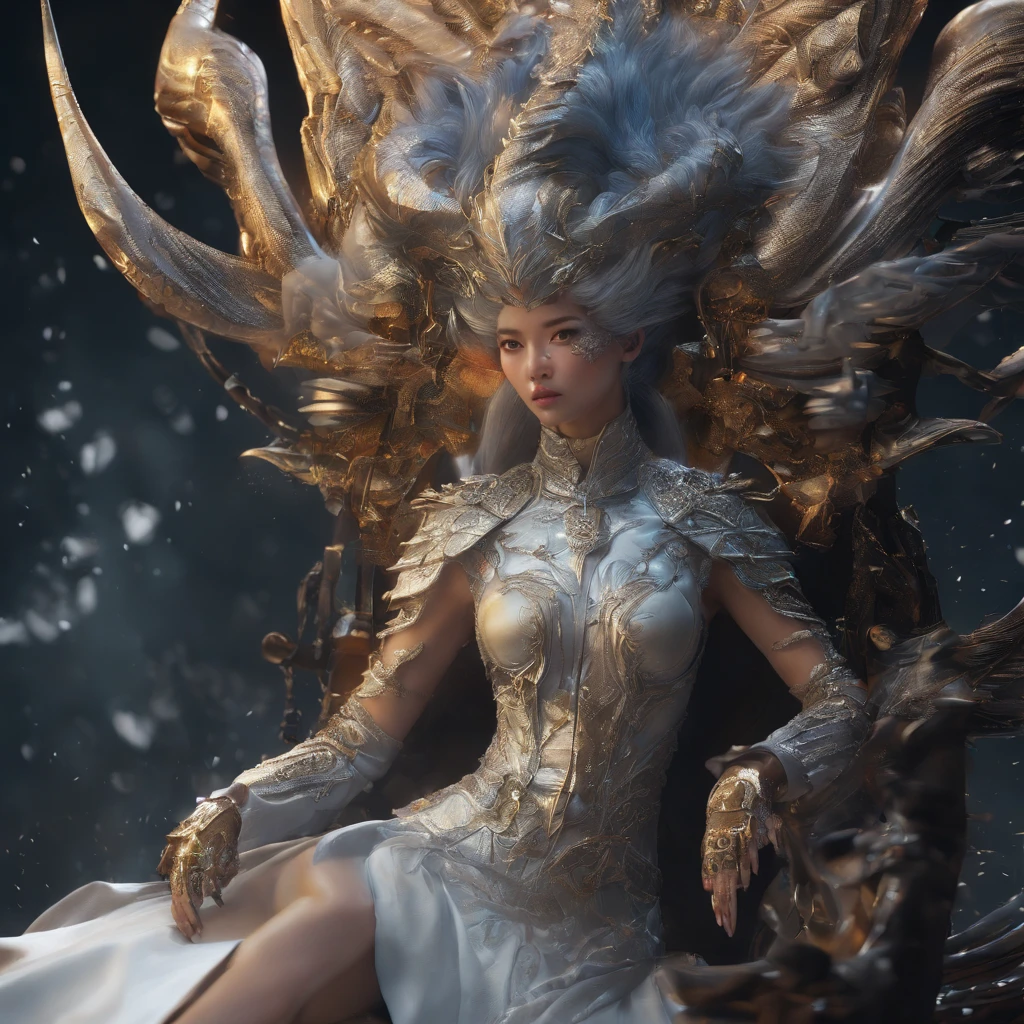 cinematic cgsociety,Flying Nine-Tailed Light Blue Sky Division Flame Long-haired Fox Star,een Erotica,Torch night black golden orange brocade silk snake print silk pants,Rouge diamond tulle sheer lizard-patterned leggings,Fat woman space fly in the snow,Front view,Pure transparency,Wear boxing gloves,Wear thick-framed reflective sunglasses with gold wire,Panorama ultra-wide angle,extremely happy,The texture of the real person is delicate,Strong visual impact,hyper-detailing,Dream girl,Refined face,prettyeyes,Hair strands float in the air, cherry Models,Zhou Xiaotong,crystal-clear,Good sense of perspective,Light and shadow effects,16K smooth,Surface reflected light,,Tropical canyon battle scene、Chinese big breasts、Quaint、three kingdom、ember、100 people、Telephoto vista(CG)、Intense CG battles、high detal、masuter piece、NSFW,Multi-layered long-sleeved gauze garment,Quick-dry vest,Linen sweater,Crocodile skin cape,golden shoulder pads, Silver hammer pattern cape, Burgundy body hair,Water vapor female spy,Shower buttocks green fruit milk jelly flat chest,Pine silk fish net knee brace space dance,Hexagonal prism,Put on a pineapple knife sprinkled with gold,extremely happy,Boundy winter rain(Tropical canyon battle scene)((Scenes))(Extremely detailed Cg Unity 8K wallpaper,Masterpiece, Best quality, Ultra-detailed)He played Huang Yaoshi in the movie,