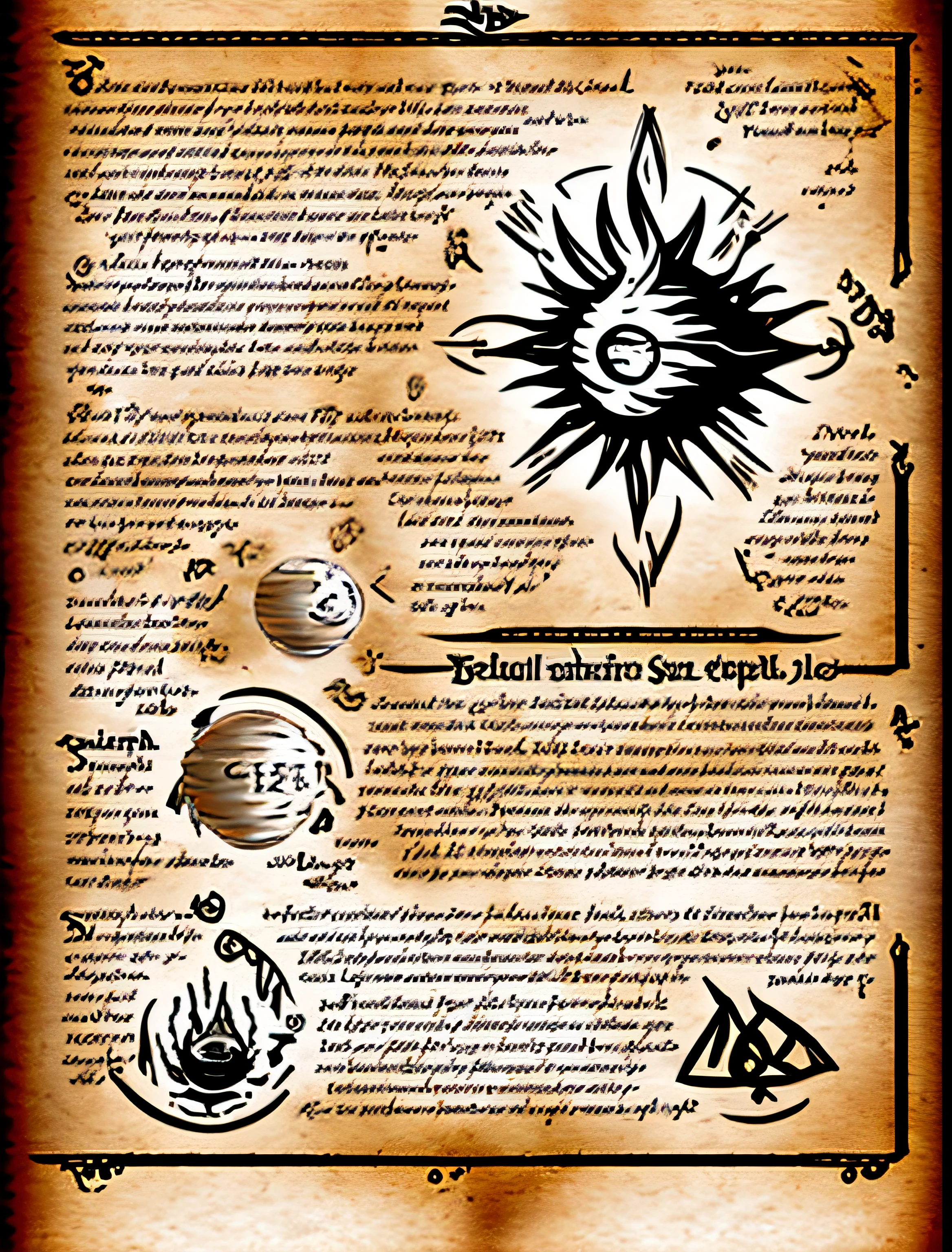 Spellbook page, fireball spell
