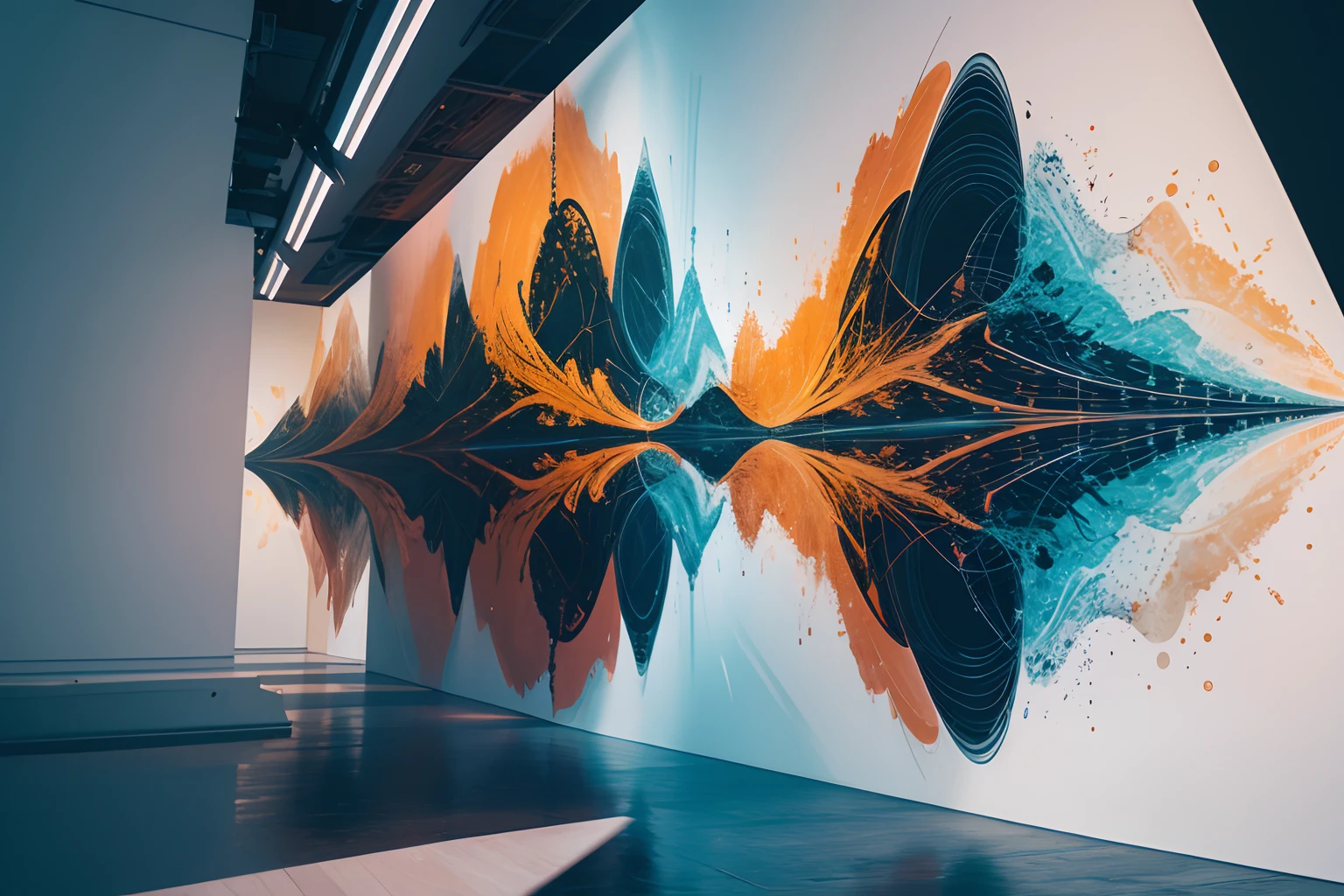 the concept of AI-driven art and the collaboration between humans and machines to create abstract masterpieces
