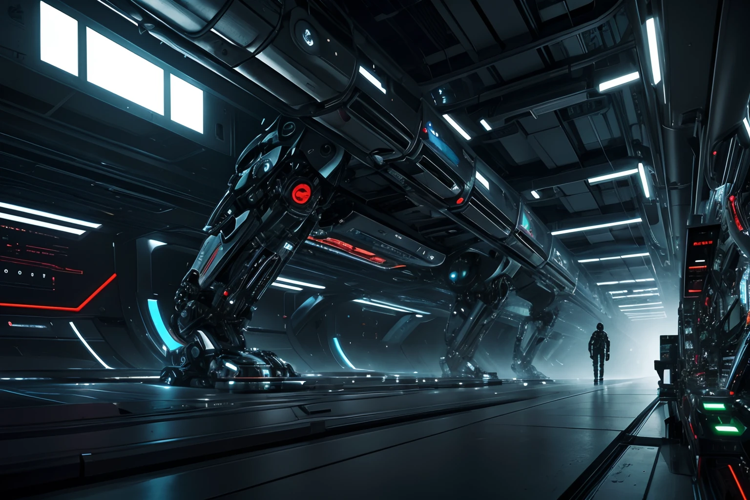 an artwork that embodies the essence of cybernetic organisms, blurring the line between humans and machines."