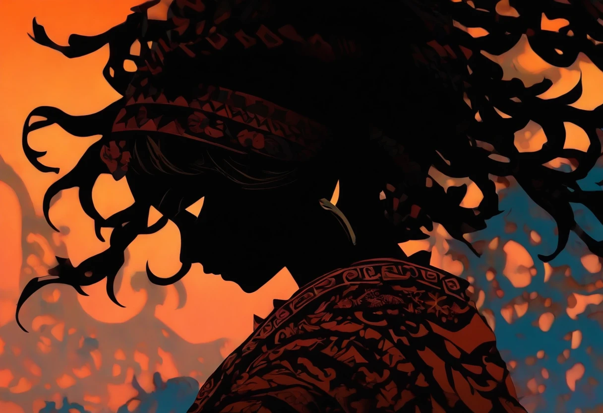 (Silhouette Art,cutouts:1.6)
(((Paper cutting art,A world where only black exists:1.3)
(Cowboy Shot),1 girl,Solo,
(Girl in indigenous Mayan outfit,profile:1.2),factories、tubing、ironworks、movie「apocalypto」Scenery of
break
(Rust color background)
Textured glass background,Tarot card atmosphere
