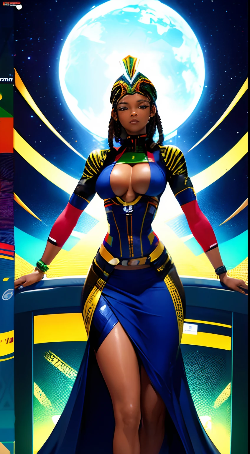 Motorsport, advanced technology, futurista, uma mulher africana, e um homem africano, Ultra-high-definition image, obra de arte, extremamente detalhado, 16k