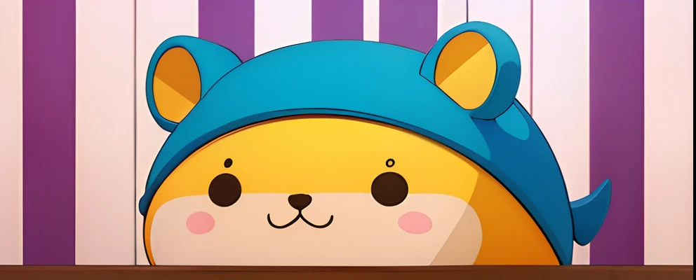 Mascot character, Making noise, Diagonal Background, Easy to put characters, Cute atmosphere