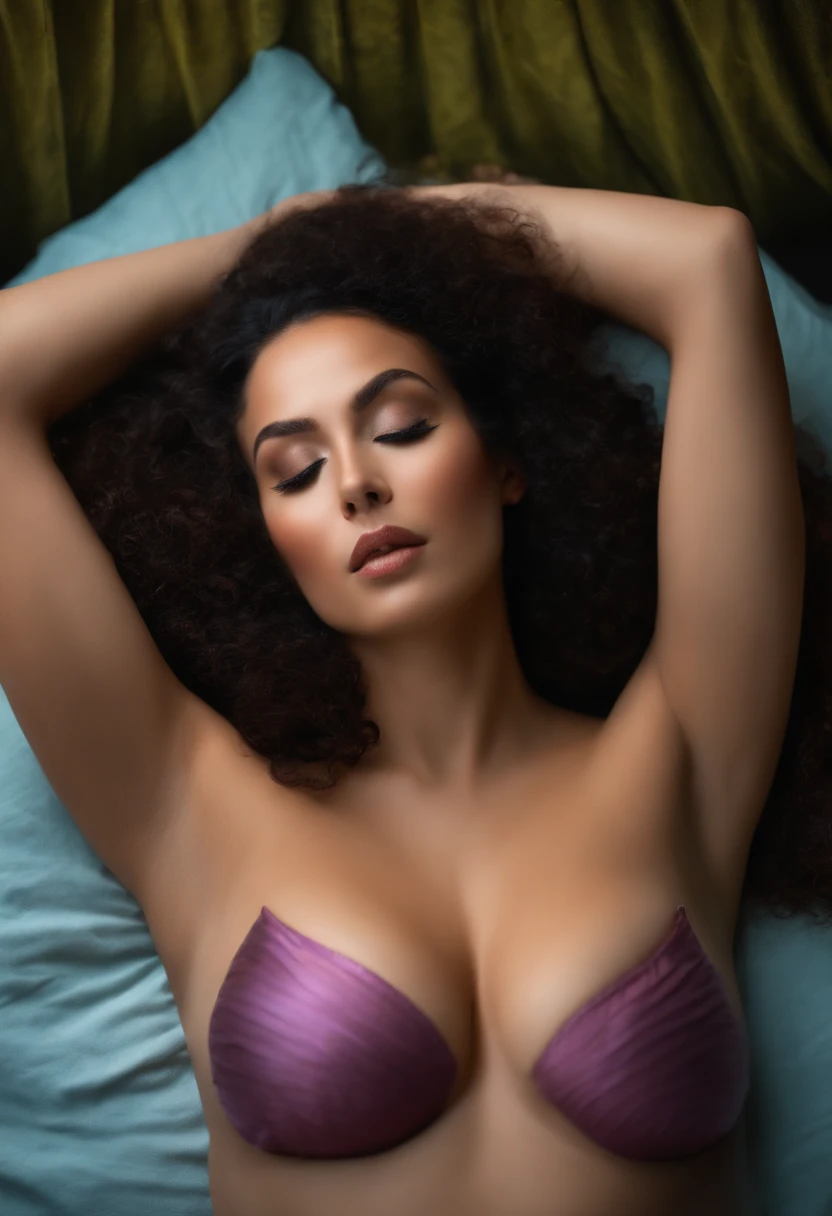 naked woman who th big boobs lying in bed