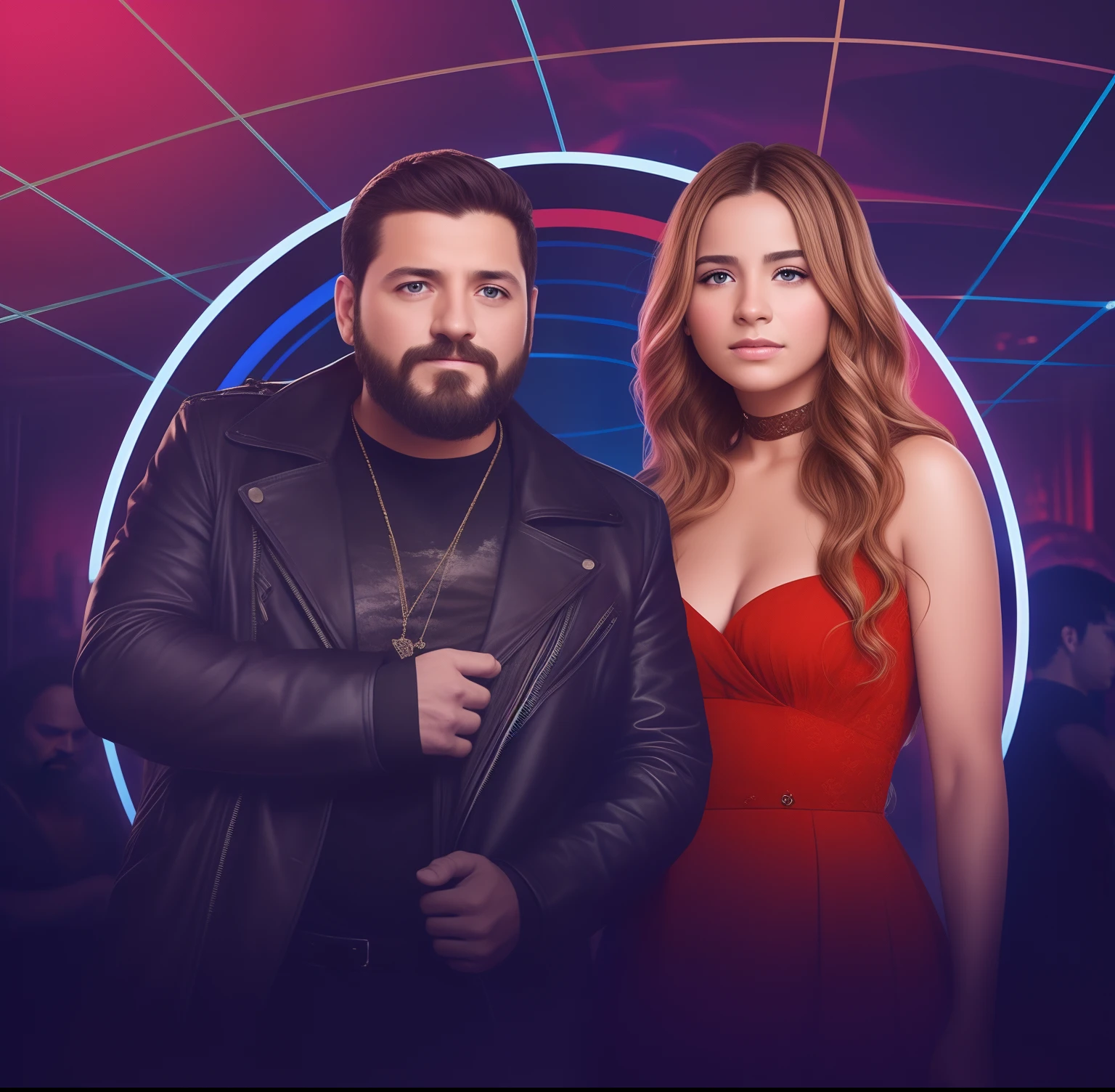 There's a man and a woman posing for a picture at a nightclub, cantor no programa de voz, Directed by: Derek Zabrocki, Alex Miranda, Lorena Avarez, Directed by: Luis Miranda, imagem promocional, programa, mixed medias, Imagem promocional, Directed by: Dan Luvisi, sem antecedentes, Grande Final, daniel mirante, Directed by: Gavin Nolan, Tiro na Alexa