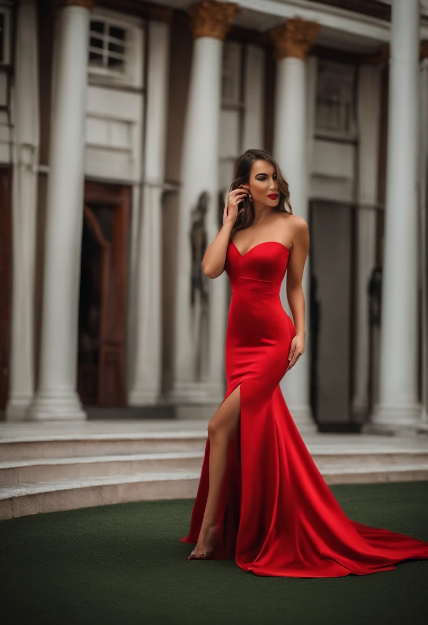 Mulher em um vestido vermelho tirando uma selfie em um espelho, vestido aberto, usando um vestido elegante, vestido vermelho, vestido sexy, usando vestido vermelho, usando um vestido vermelho, vestido elegante, mulher no vestido, vestido vermelho sexy, vestido de luxo, vestido dourado, vestido elegante, strapless dress, usando um vestido de coquetel, revelando vestido elegante