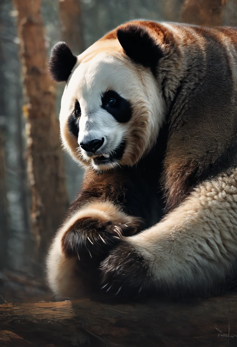 Perfect centralization, urso panda bonito, Use uma jaqueta da equipe de estudantes, wearing sunglasses, Usando fones de ouvido, alegria, Standing position, beleza abstrata, Centrado, looking at the camera, Facing the camera, nearing perfection, Dynamic, altamente detalhado, liso, foco nítido, 8k, high-definition resolution, illustration, arte de Carne Griffiths e Wadim Kashin, fundo branco