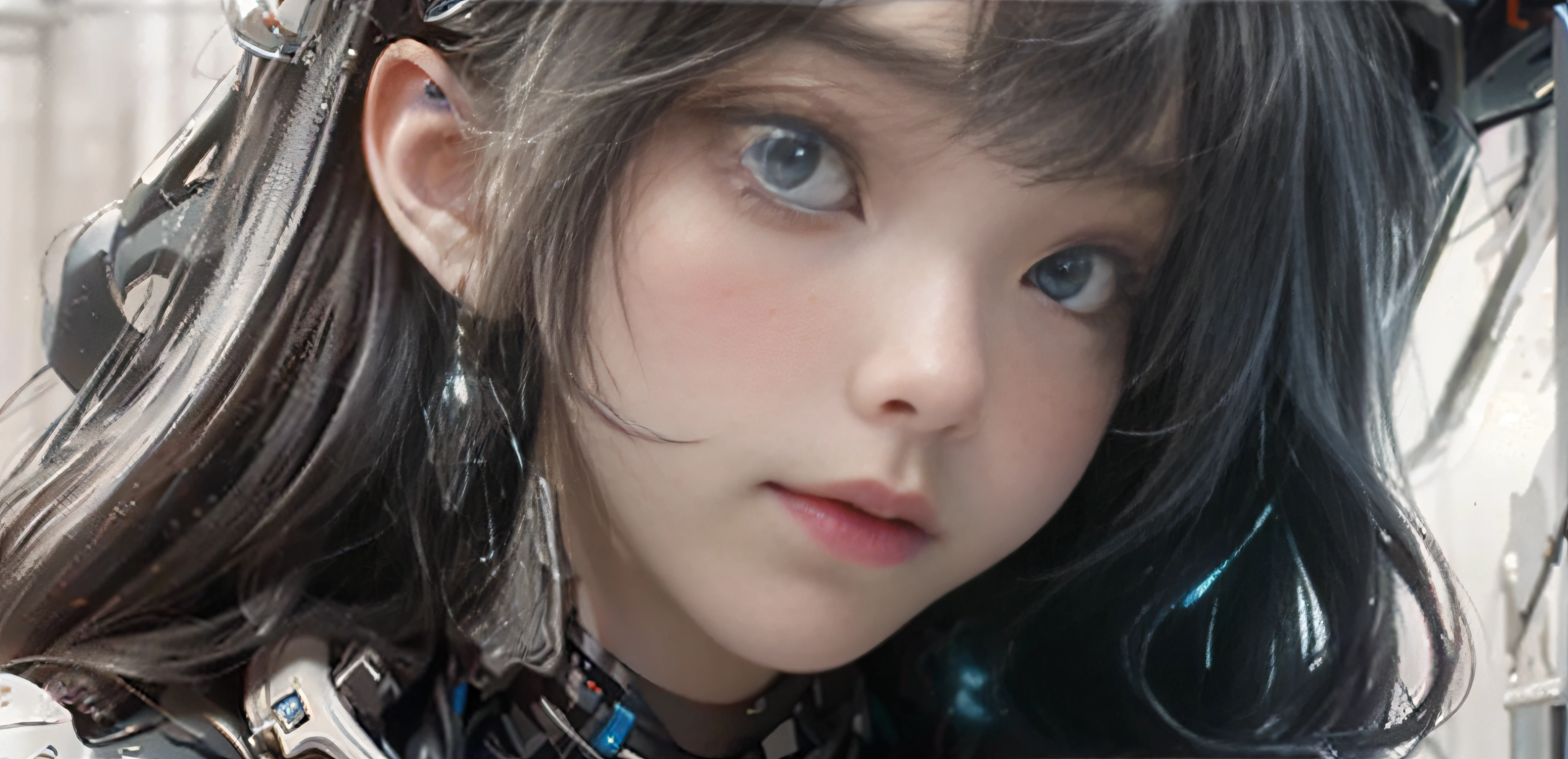 ((best qualtiy)), ((tmasterpiece)), (the detail:1.4), 。.。.。.3D, A beautiful cyberpunk female image,hdr(HighDynamicRange),Ray traching,NVIDIA RTX,Hyper-Resolution,Unreal 5,Subsurface scattering、PBR Texture、post-proces、Anisotropy Filtering、depth of fields、maximum definition and sharpness、Many-Layer Textures、Albedo e mapas Speculares、Surface coloring、Accurate simulation of light-material interactions、perfectly proportions、rendering by octane、Two-colored light、largeaperture、Low ISO、White balance、the rule of thirds、8K raw data、Cyberpunk sci-fi style,Black and white main color clothing,Blue luminous decoration