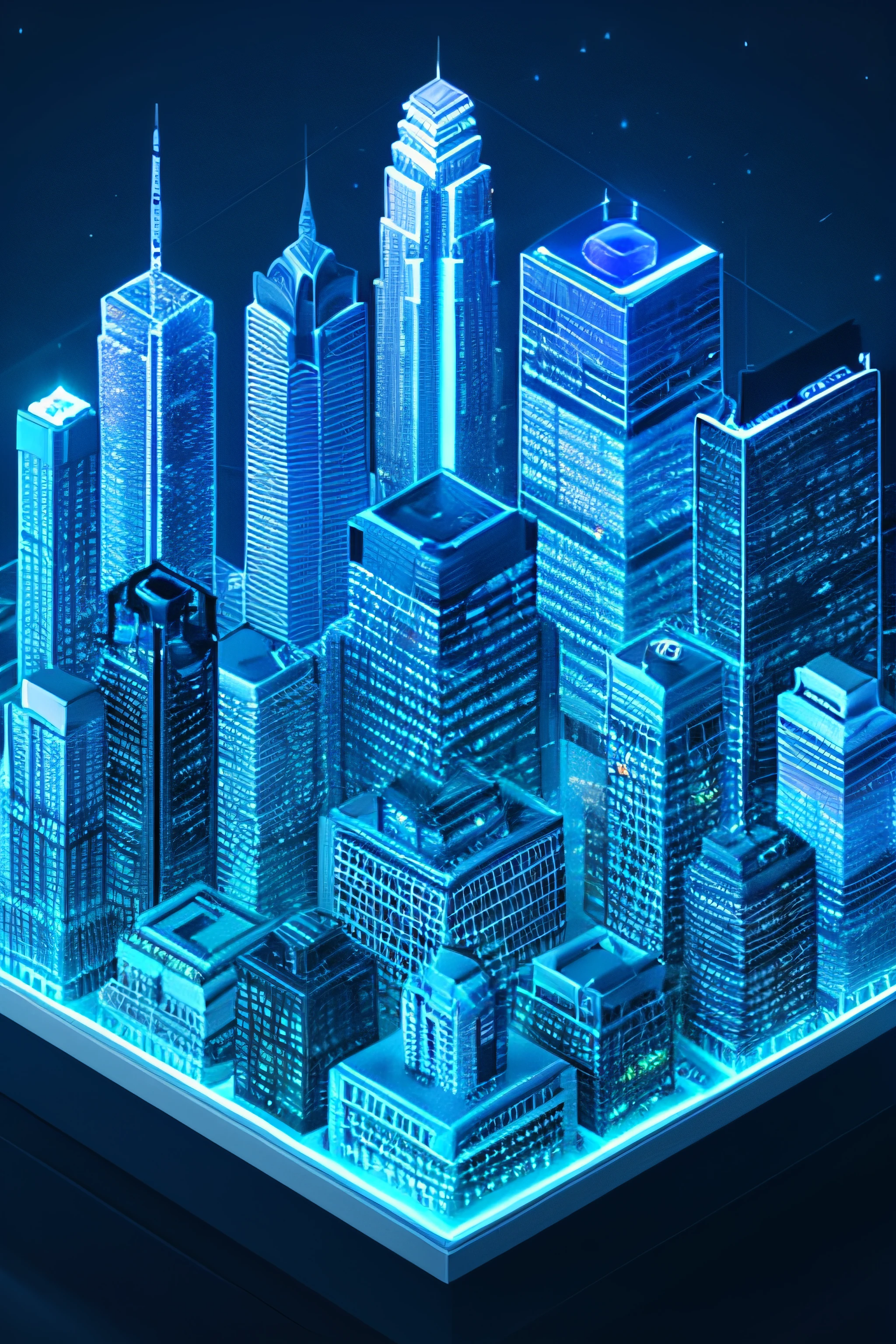 An image of Arafi in a city with skyscrapers and airplanes, Fractal architecture, prerendered isometric graphics, isometric futuristic building, corporate holograms, 3 d city, isometric 8k, isometric 3 d, isometric 3d render, Isometric 3D, isometric futuristic game, isometric pixel art, isometric game,X-ray,Blue light,opacity,3D icons,data visualization