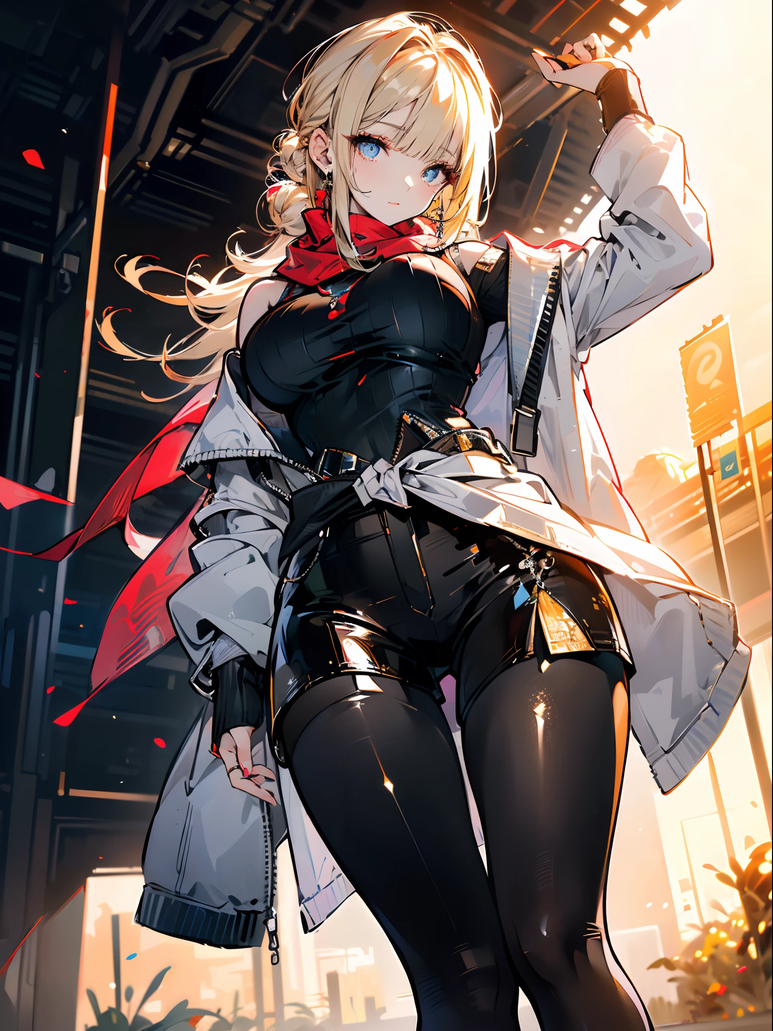 ((in a desert:1.5)), a matured woman with long hair and a white outfit, (resting in oasis:1.2), Arabic, Post apocalyps, from arknights, artwork in the style of guweiz, bodyesbian, fine details. girls frontline, beautiful anime illustration, from girls frontline, by Yang J, stunning, 26 years old, (solo:1.5), (sfw:1.25), sagging breast, large breasts, big tits, thin waist, big ass, Raised sexy, (dark mahogany medium long hair, updo, hair over one eye, asymmetric hair, Carly hair, low tied),(musulman, Headscarfs, hair bands, head vandage, Turban), (ultra high resolution, 8K RAW photo, photo realistics, weak outline:1.3, clear focus), best qualtiy, natural lighting, blurry back ground, field depth, (Bright pupils, detailed beautiful eyes, high detailed face), Red lip, looking at viewers, (tight focus:1.2, from below), sexy posing, seductive weak smiling, center image, (wearing white long jacket and clothes, wearing short pants, gold ornaments, white clothes rolling around waist, camel-brown long leather boots, translucent lace pantyhose), ((correct anatomy:1.5)), ((outdoor:1.2)),