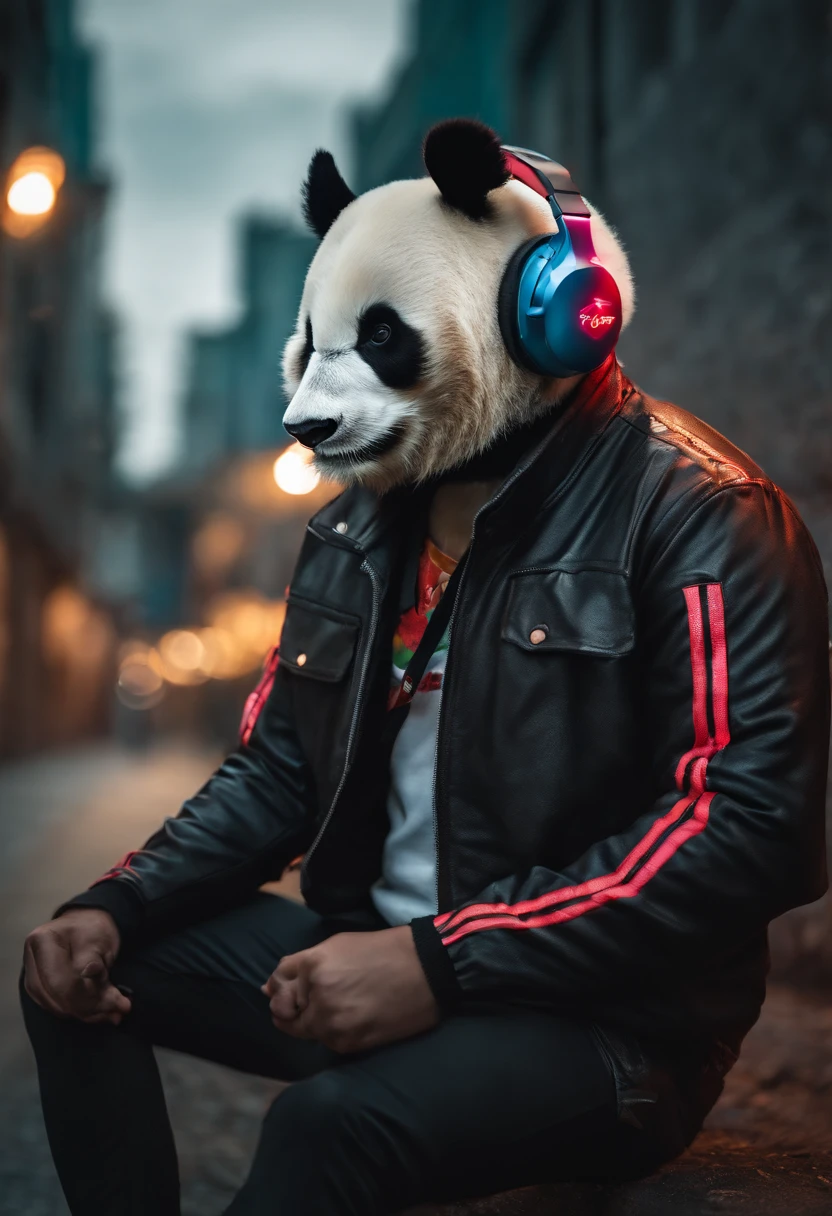 jogador panda agressivo de headset para perfil