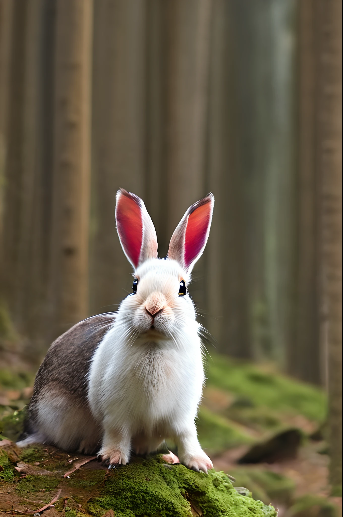 a cute bunny,Watch the map and hike through the forest