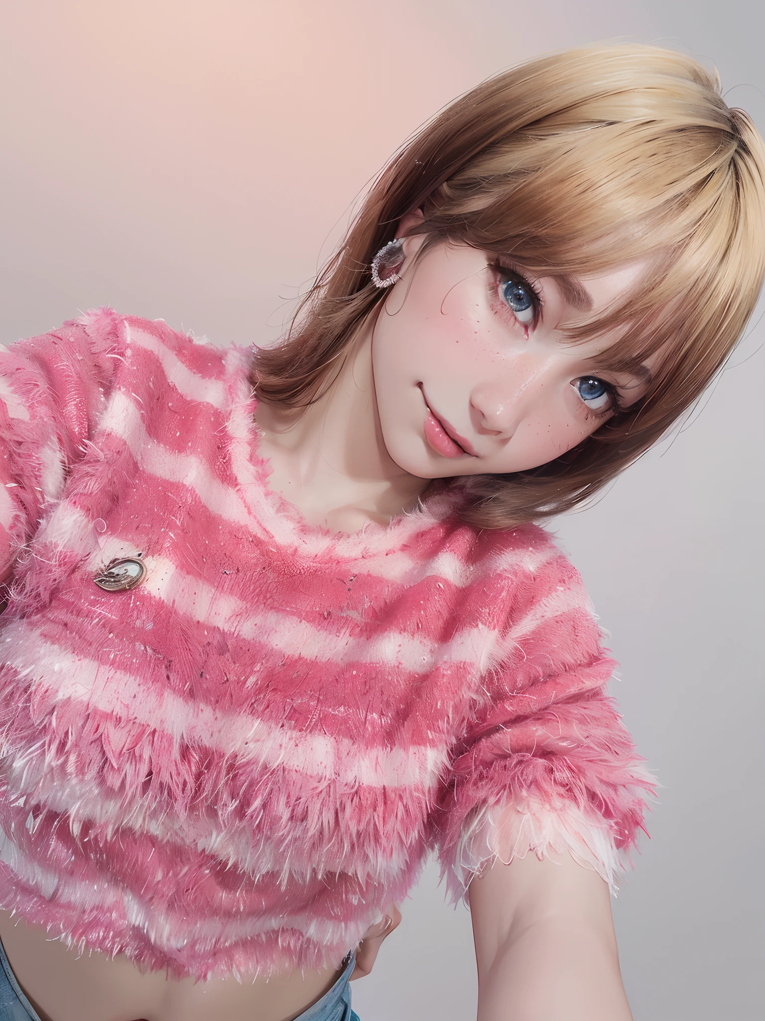 ((masterpiece, top quality, high resolution, UHD, pixel perfect, depth of field, 4k, RTX, HDR))), 1 girl, single, solo, beautiful anime girl, beautiful art style, anime character, ((eye details, round eyes, beautiful eyelashes, realistic eyes)), ((face details, blush:1. 2)), ((fine texture: 0.75, realistic texture: 0.65, photorealistic: 1.1, CG anime style)), medium bust, dynamic angle, perfect body, ((portrait, pov)), smile detail, accessories detail, earring ring detailed, hair detail, ((dress detailed))