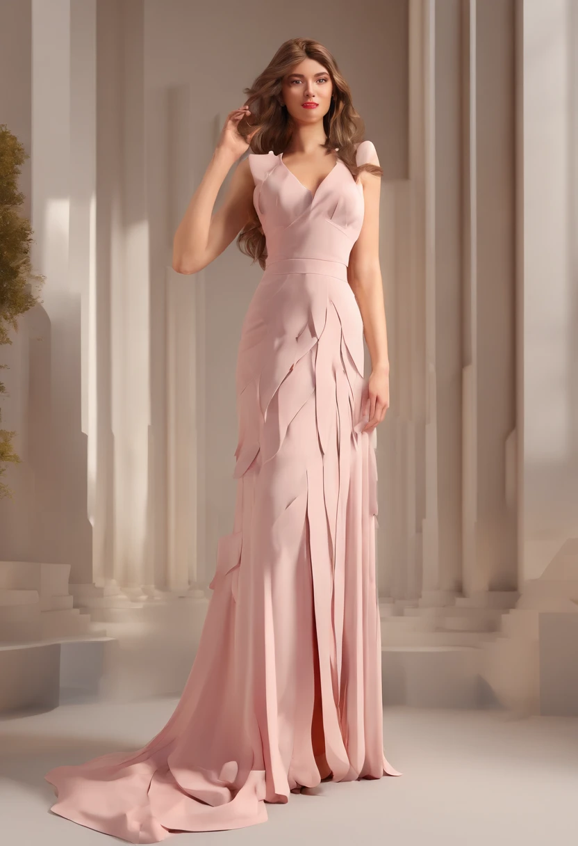 Evening gown rhinestones silk dress