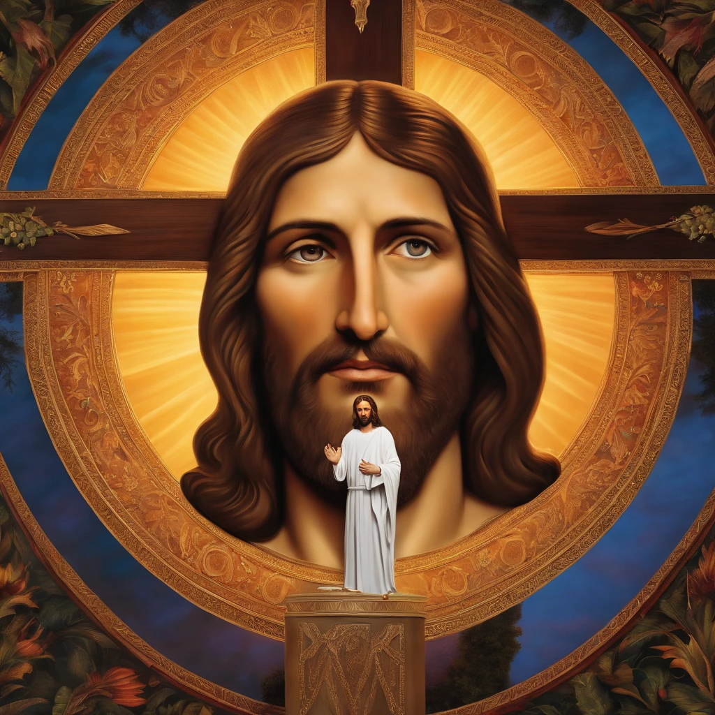 jesus con sus 12 discupulos, ultrarealista