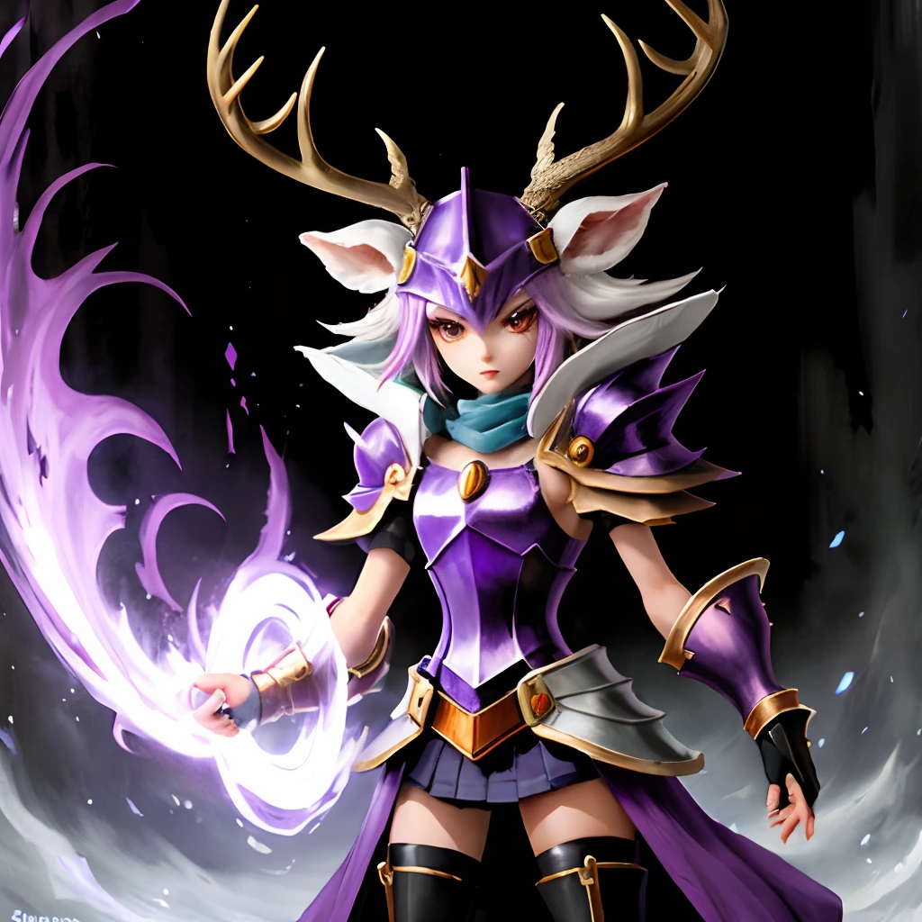 Yugioh Shaddoll archetype of a purple armored deer