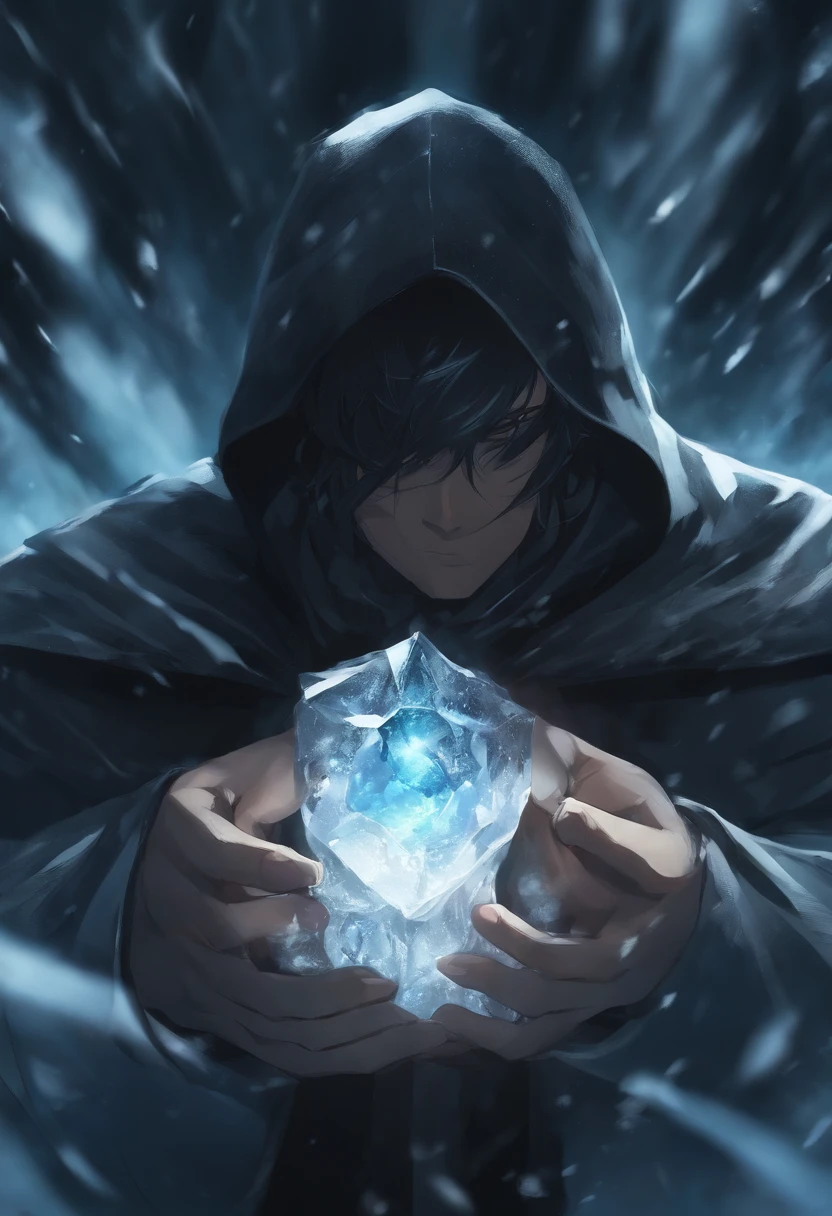 Personagem estilo anime, negro, que tem uma cicatriz no olho esquerdo, And part of his face covered in ice that's his power.