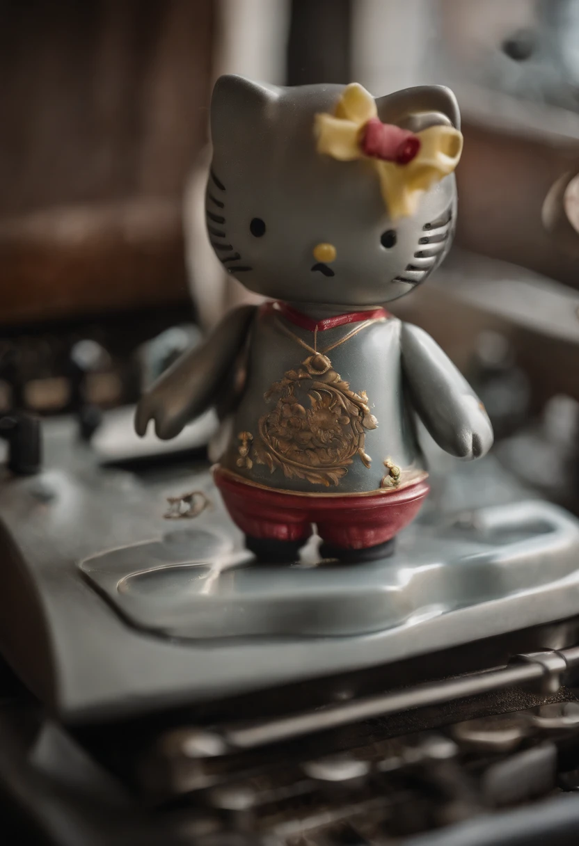 Hello_kitty_toy, funko_pop, 3D, grunge_aesthetic, tomboy