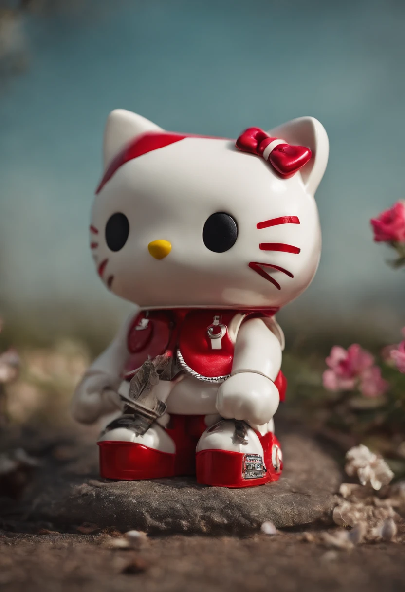 Hello_kitty_toy, funko_pop, 3D, grunge_aesthetic, tomboy