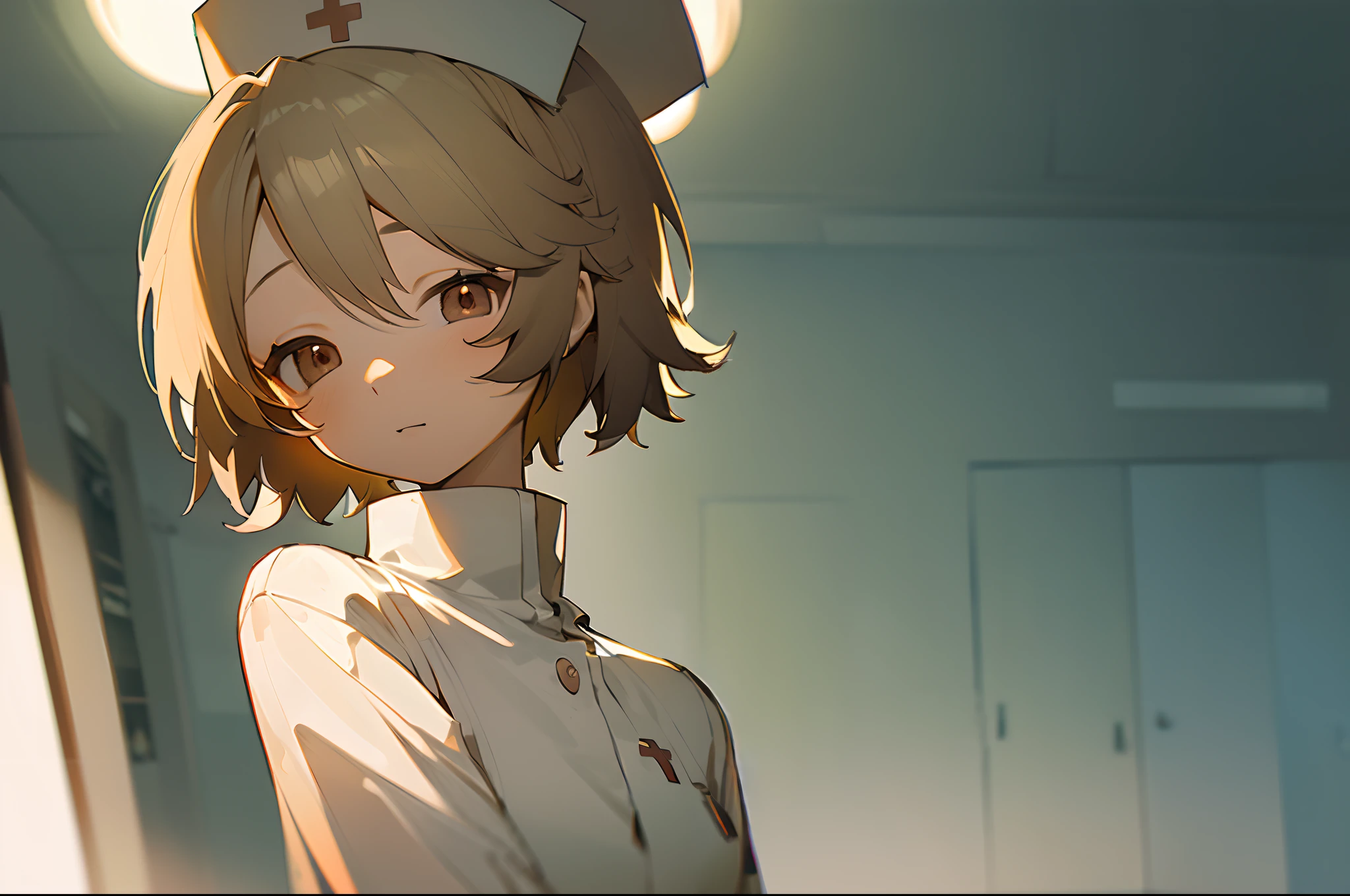 (TT),(Beautiful detailed girl,Short hair),(Best quality,A high resolution,photo-realistic),illustration,Soft lighting,solo,anime,girl,li,nurse