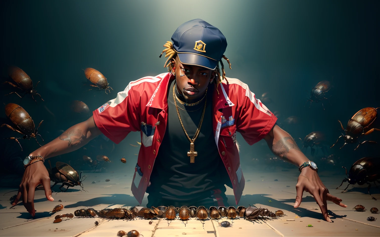 Lil Yachty Covered In Cockroaches and Guns