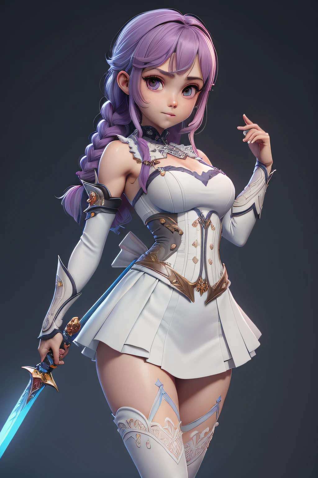 asuna sao, Estilo 3D, 3DMM, pernas grandes, luz complexa, muito sensual, ((sexy)), renda no traje, over all view, top estilo tomara que caia detalhado,capa caindo sobre gluteos, (nada por baixo), Show shoulders and arms, plaits, mostrar o corpo todo, todo o corpo,(((vestimentas de linho))),(((traje em seda))),(Branco),((((muito pouca roupa)))),(((seios muito grandes))),(((Swords in hand))), vestido portanto e roxo,(((3 poses por foto))),(((Alice Estrela))),(((Escuro e claro)))),(((Sword and shield in hand))), cor azul, portanto, rosa, Purple, (cotton fabric), ((peitoral aberto)), Tear it up to the top of the waist,(((detalhes rosa no top))),(((top com vincos e drapeado))), ((mostrar parte da mama)), (((seminua))),(((seios grandes amostra))), ((top descoberto)),((exibir quadril nu)),(((mostrar cintura nua))),((((somente de calcinha)))),(((somente de top)))