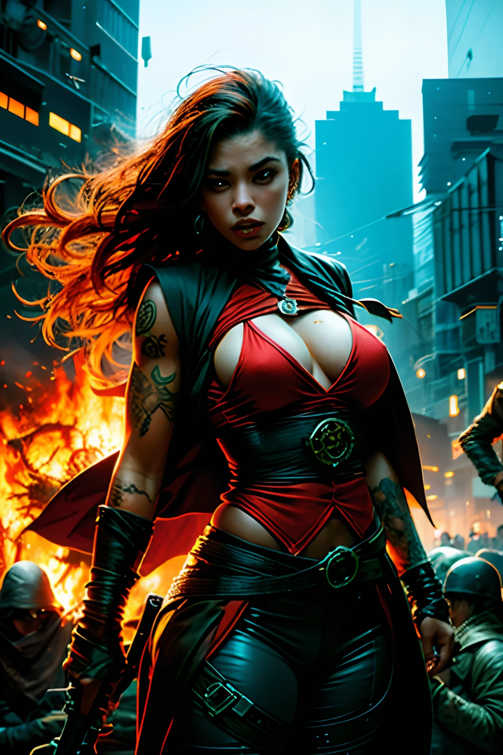 menina da tatuagem, muito lindo, assassino, homem bonito, Betrayal, raiva, fundo escuro, 8k, dynamic wallpaper, muito delicado, muito denso