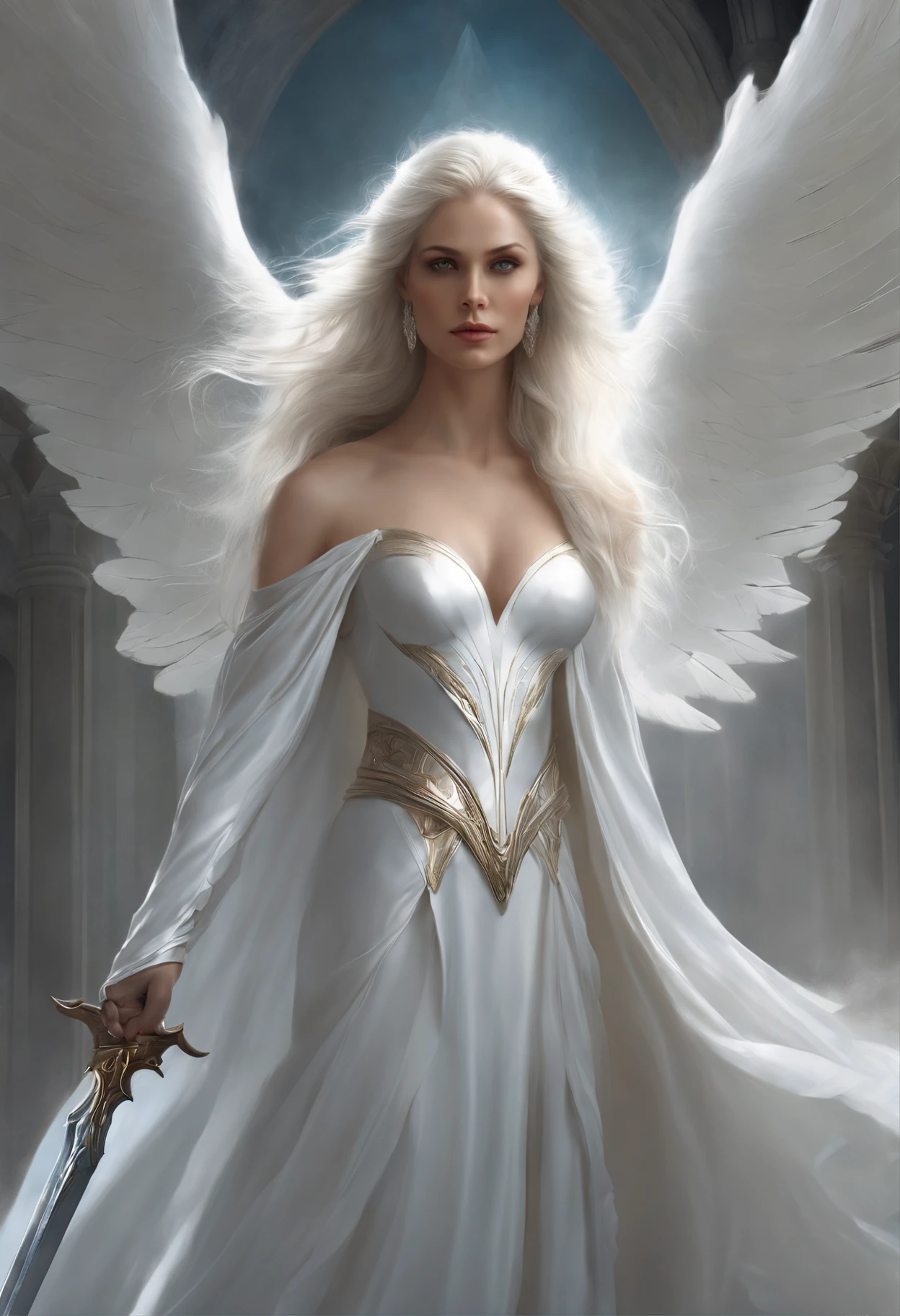 1White girl, Roupas de batalha medievais, OuroPrataBronze, poised poise, dramatic angles, geometrical forms, Lean Athletic Hourglass Corp;, contrastes de luz e sombra, Futurismo simples, (peito menor), peitinho, ((s(eio pequeno))), high-tech backdrop, lines sharp, ultra-high resolution