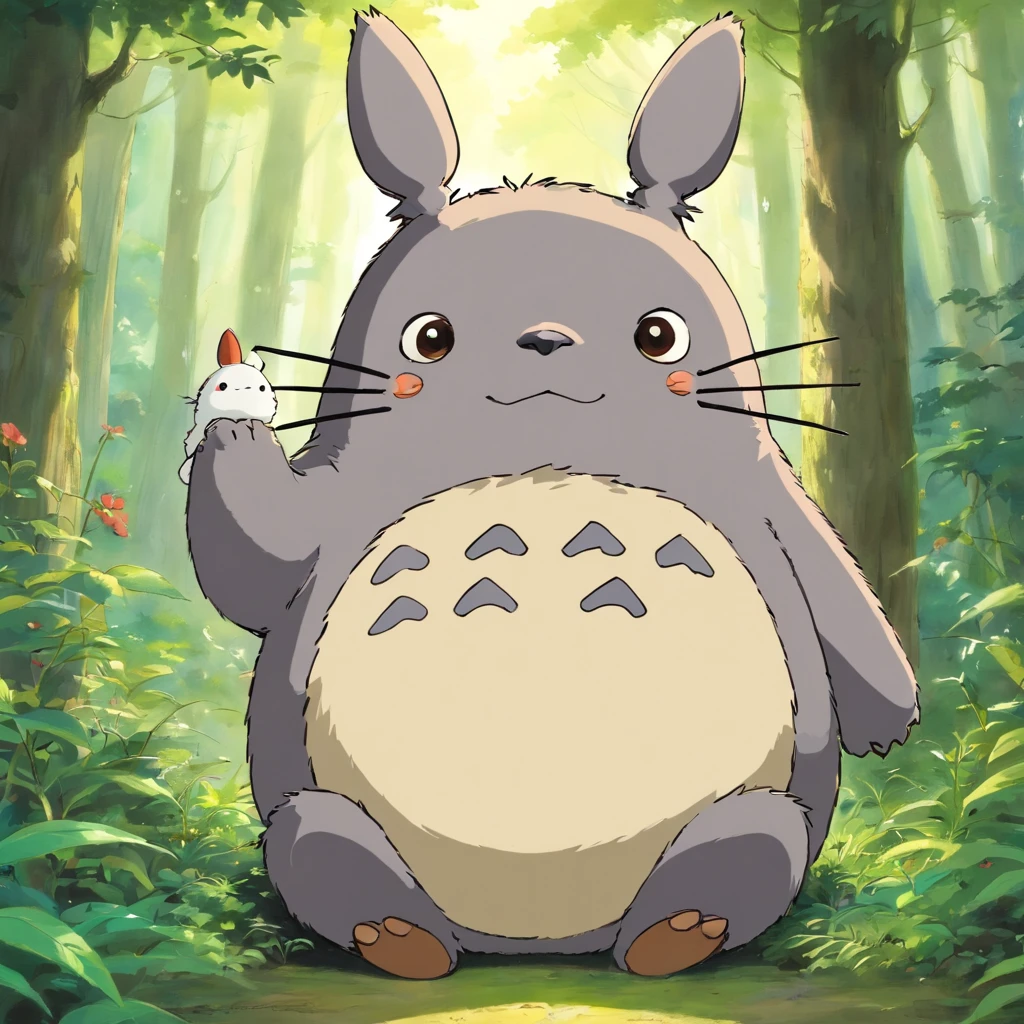Totoro, Baby，adolable，Tiny，ln the forest，No Man，No one appears