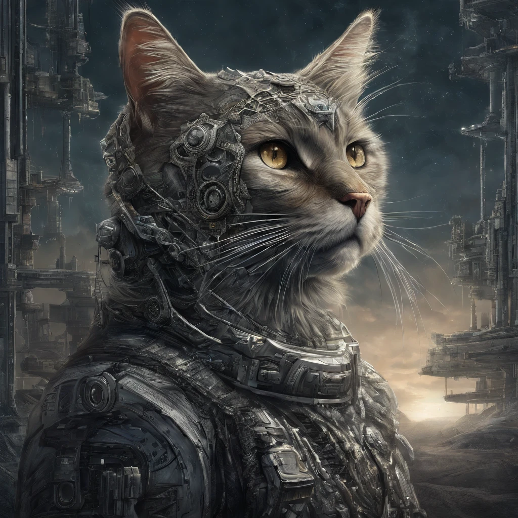galactic cat with a lot of hair on it's head, third eye, staring at something in the distance, intricate details,  electric, fantasy art, Anato Finnstark, emulsion painting, highly detailed, misty
rutkowski, hdr, hyperdetailed, rim light, faded, dim