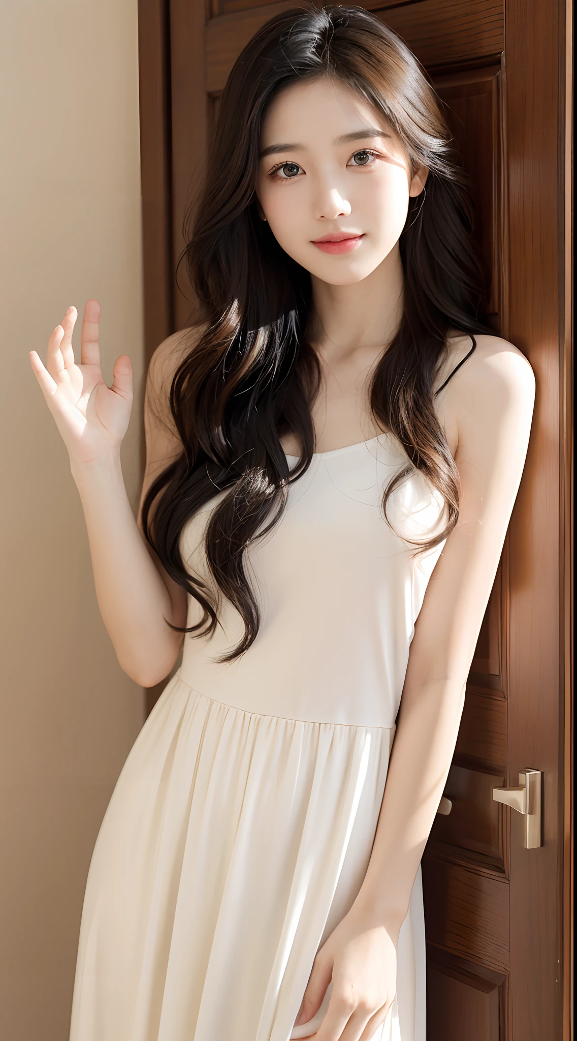 ulzzang-6500-V1.1, (Raw photo:1.2), (photorealistic), beautiful detailed girl, ( real: 1.4), very detailedな目と顔, beautiful detailed eyes, (和柄の着物,花柄シュシュ,)、 (very affectionate smile:1.2)、huge file size, High resolution, very detailed, highest quality, [masterpiece:1.6], An illustration, very detailed, ticker, fine details, highest quality, 8K wallpaper, movie lighting, 1 girl, 17 years old, perfect body shape, cute droopy eyes beautiful big eyes、Pieck finger, ((muste piece)), best quality, 1 girl, eye shadow, upper body whole body, People photography, ((full body shot:1.4))、