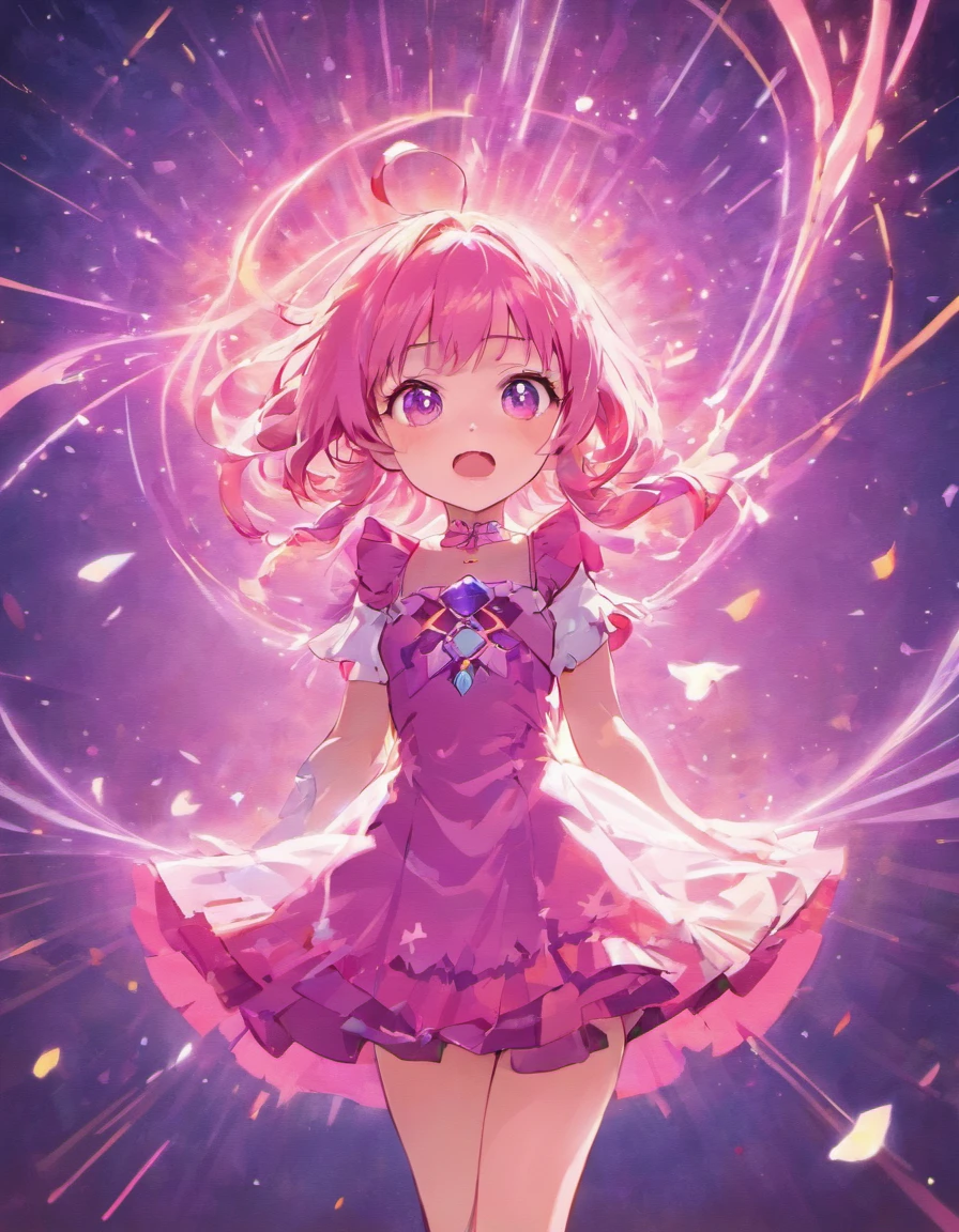 A pink book cover, a prismatic jewel, a symbol around the jewel, half and half, a jewel half pink and half red, a conceptual cover, a minimalist cover, with a clear sense of joy, pink glitter