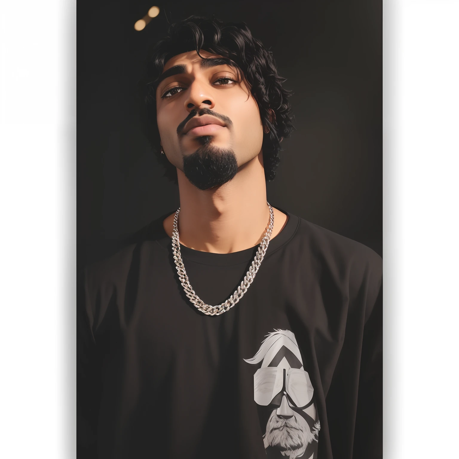 arafed man with a beard and a black shirt and a chain, high quality portrait, dr zeus, detailed portrait shot, detailed portrait, playboi carti portrait, ultra detailed portrait, portait photo profile picture, portrait shot 8 k, portrait mode photo, nft portrait, mid shot portrait, jayison devadas, close up portrait shot, profile portrait