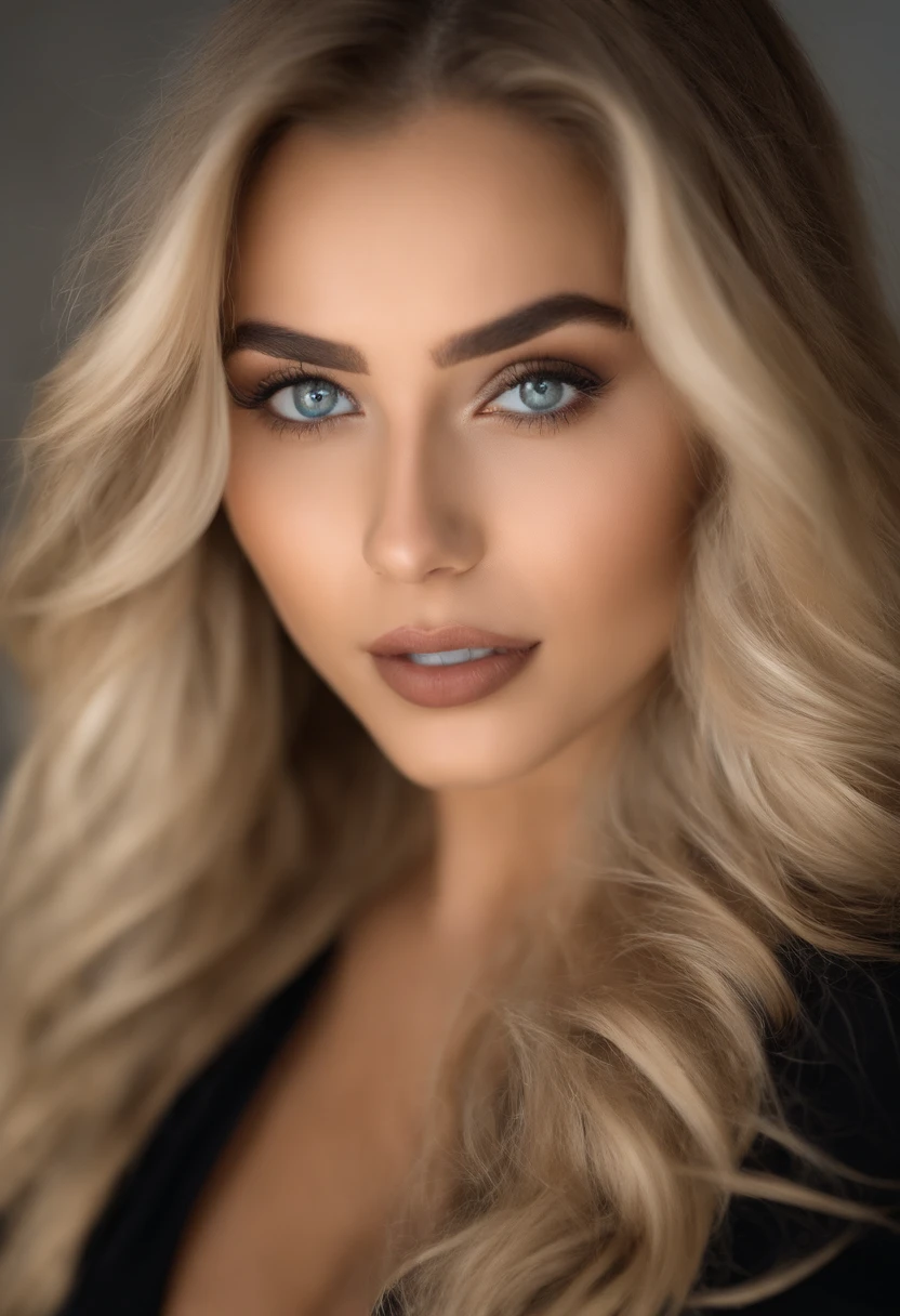 Oman to bodybuilding, fille sexy aux yeux bleus, Portrait Sophie Mudd, Portrait de Corinna Kopf, cheveux blonds et grands yeux, selfie of a young woman, ohne Maquillage, maquillage naturel, Look directly into the camera, Visage avec Artgram, dezentes Maquillage, Superbe photo du corps entier, dans la chambre, gros seins, Blonde, Latin