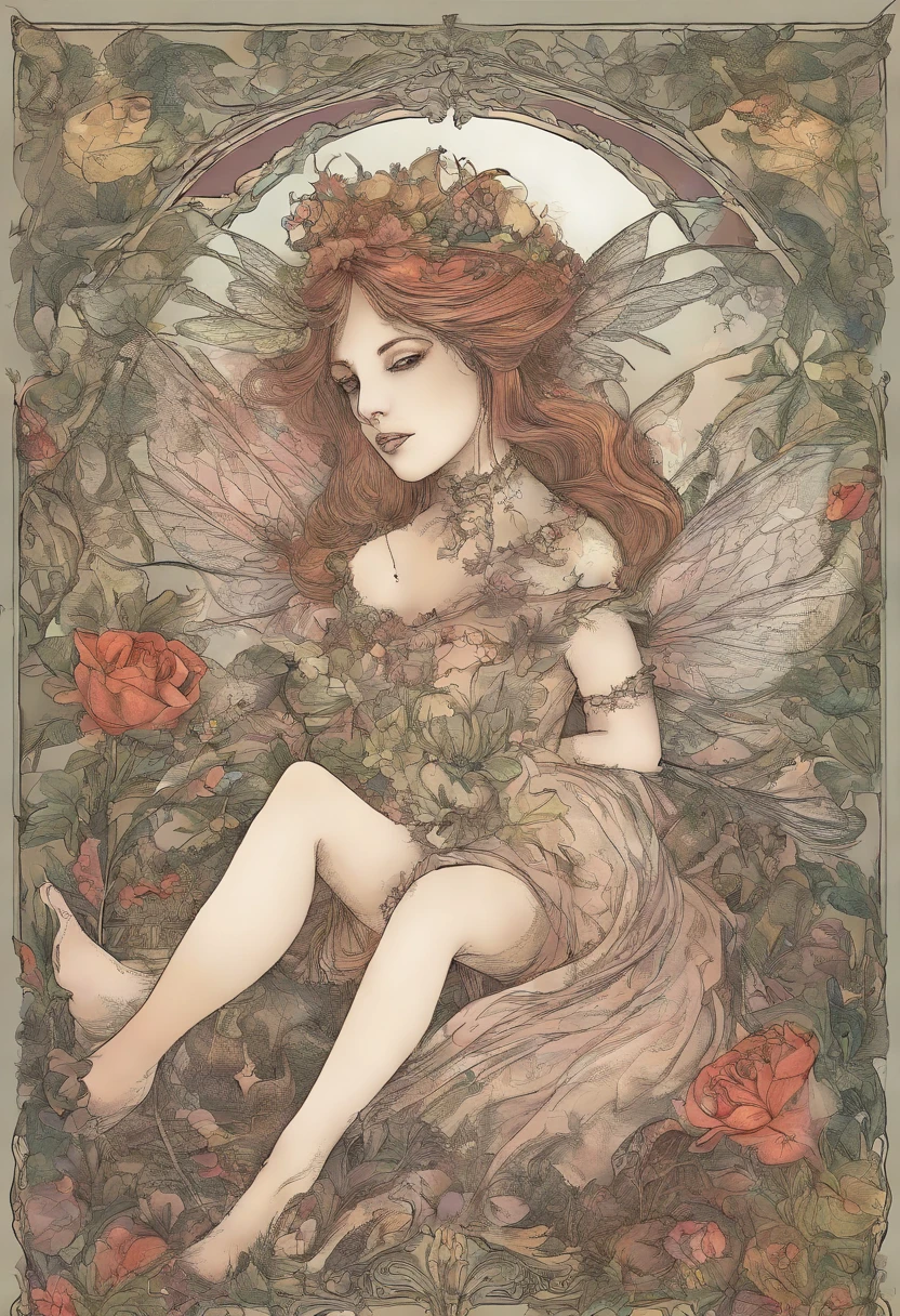 naked fairy showing her ass pretty pink vagina dark butterfly wings labia fairy, goddess figure, pomegranate, juicy, fruiting flowers, blossoms, spring, closeup (elaborate details, baroque 1.5) ((rising a giant cock 1.8))